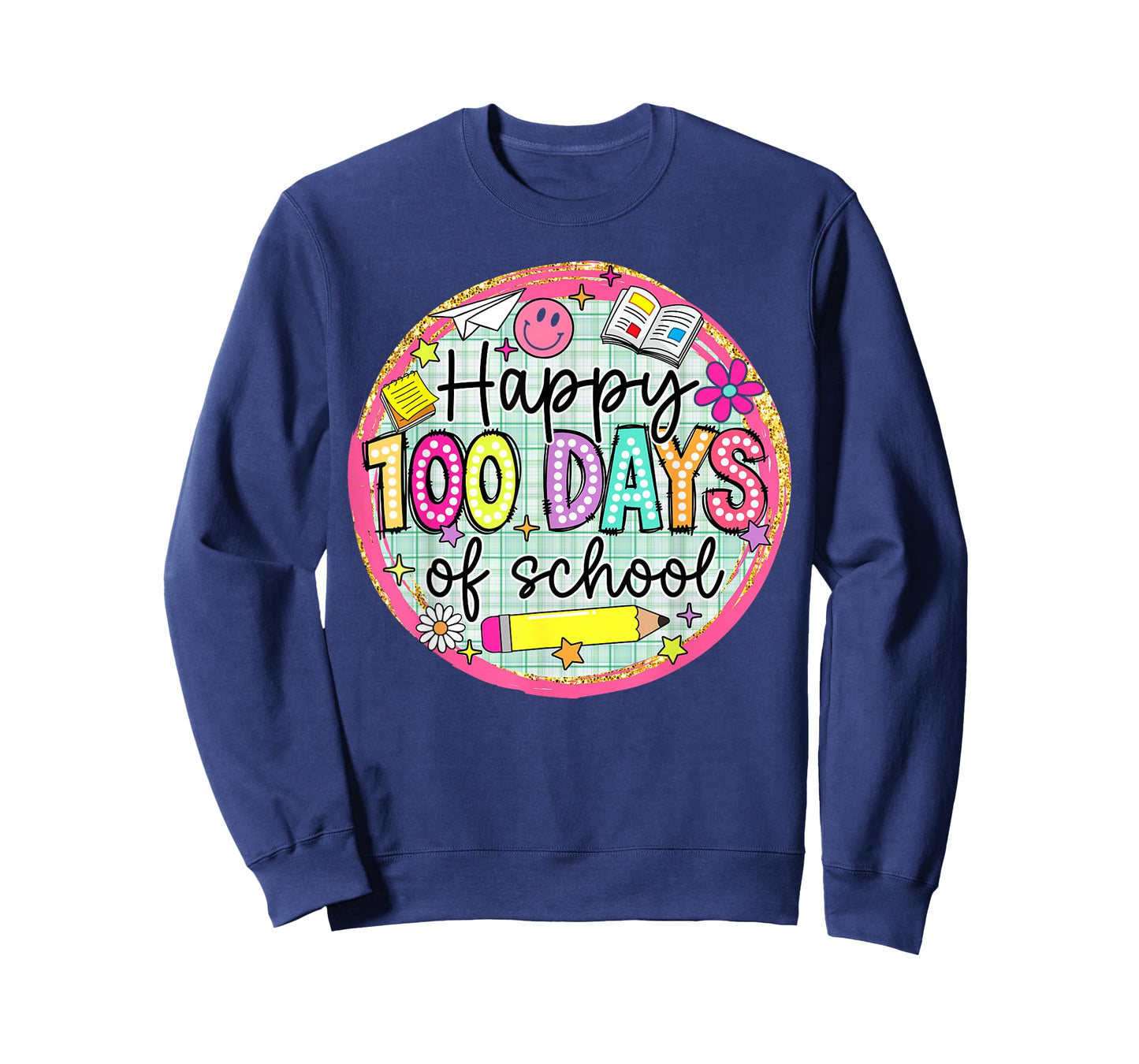 Happy 100 Days of School Pencil Kids Teachers Students T-Shirt