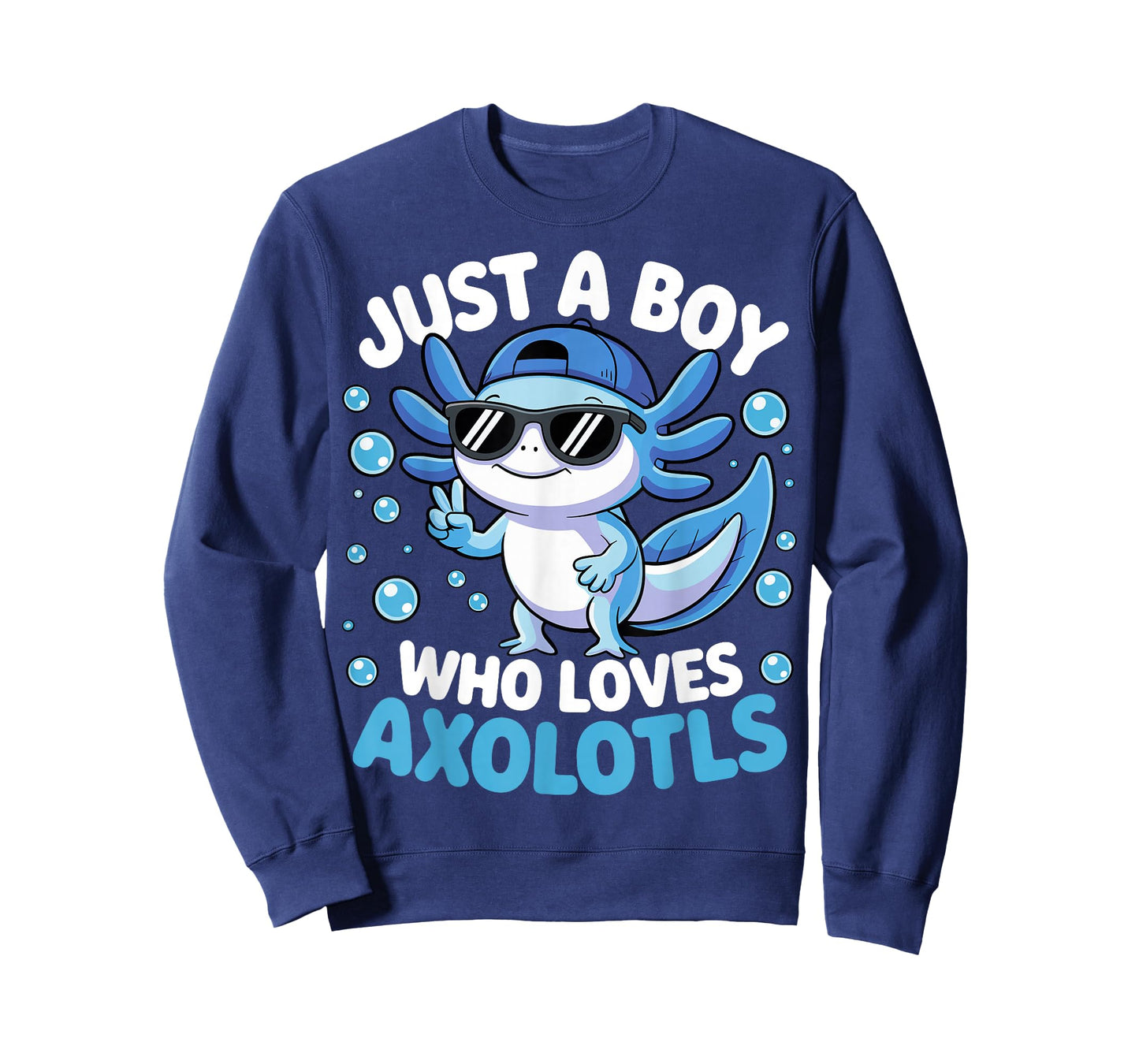Just A Boy Who Loves Axolotls Cute Axolotl Kids Boys T-Shirt