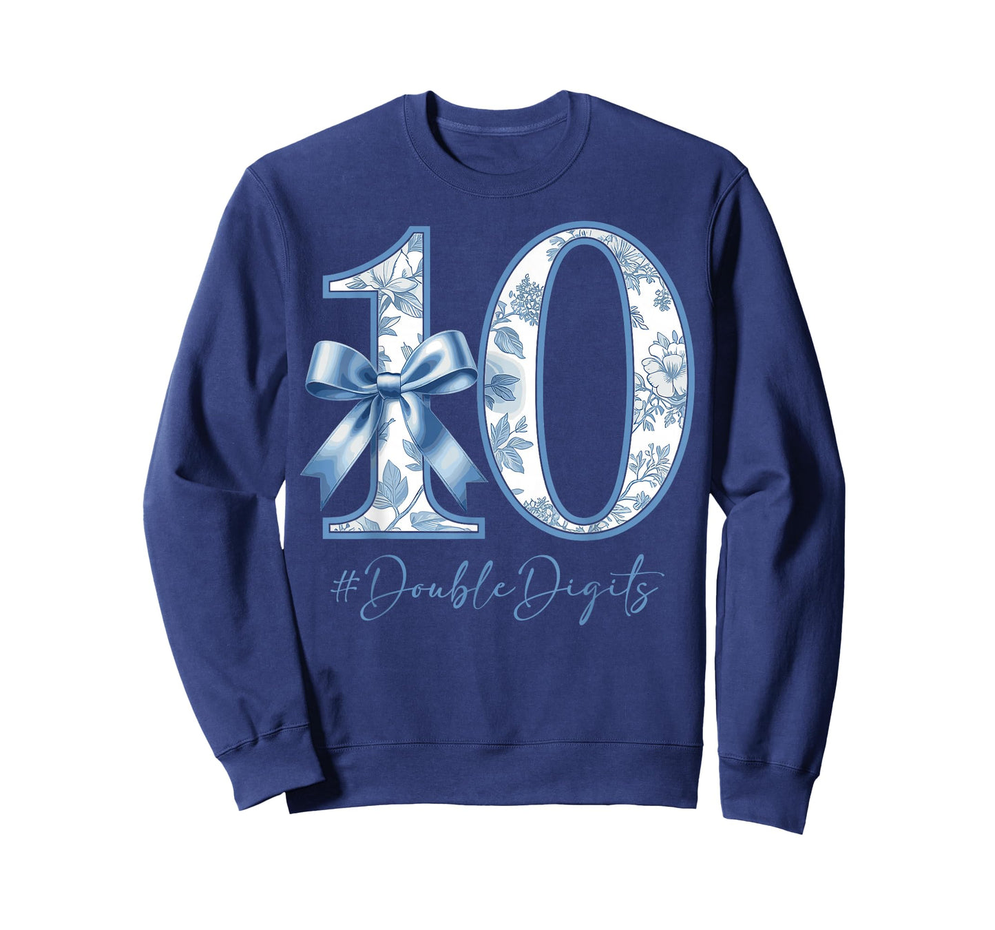 10th Birthday Blue Coquette Bow Girl Cute 10 Year Old T-Shirt