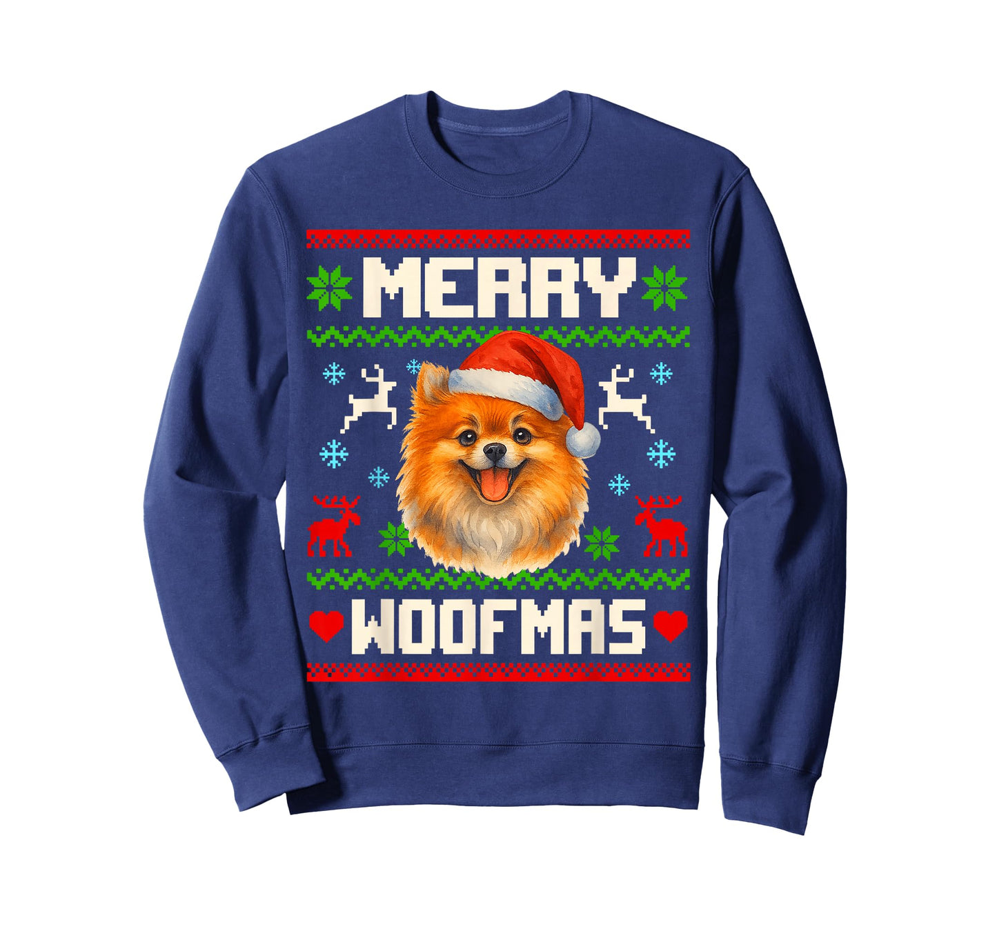 Pomeranian Dog Christmas Ugly Sweater Pet Dog Lover Xmas T-Shirt