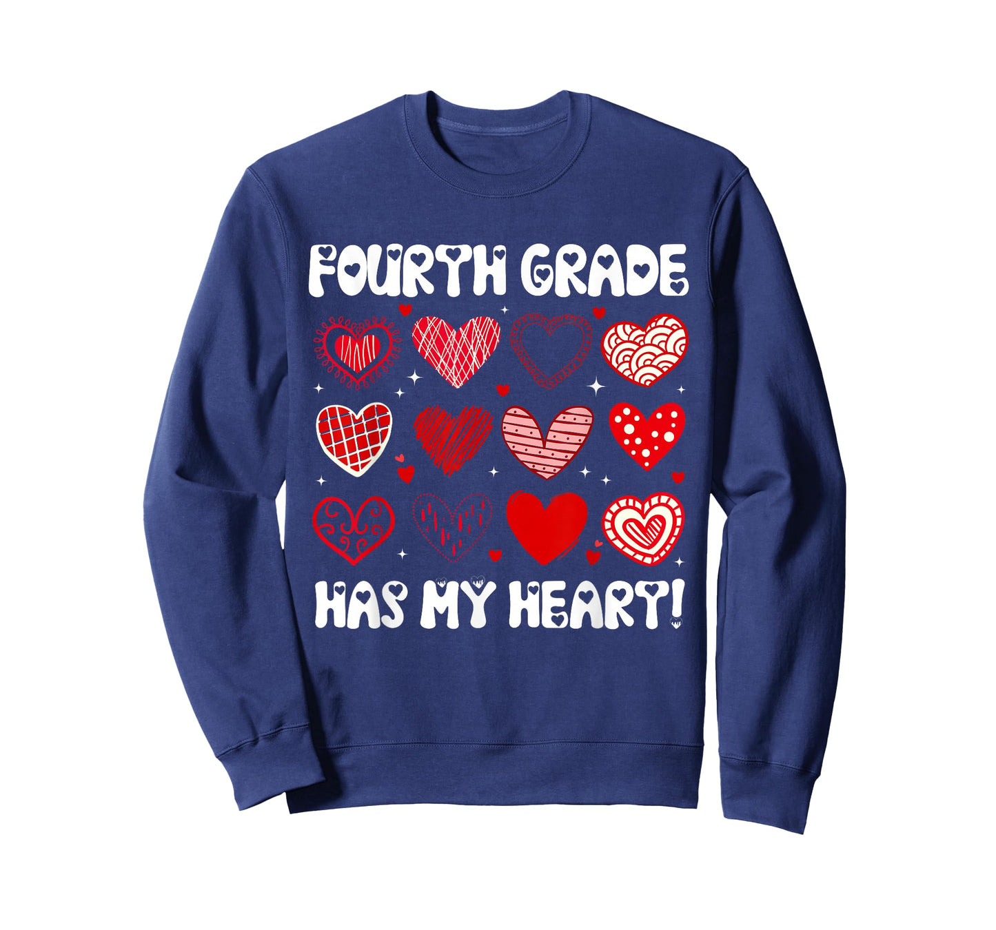 Funny Valentine Teacher Fourth Grade Has My Heart Men Women T-Shirt
