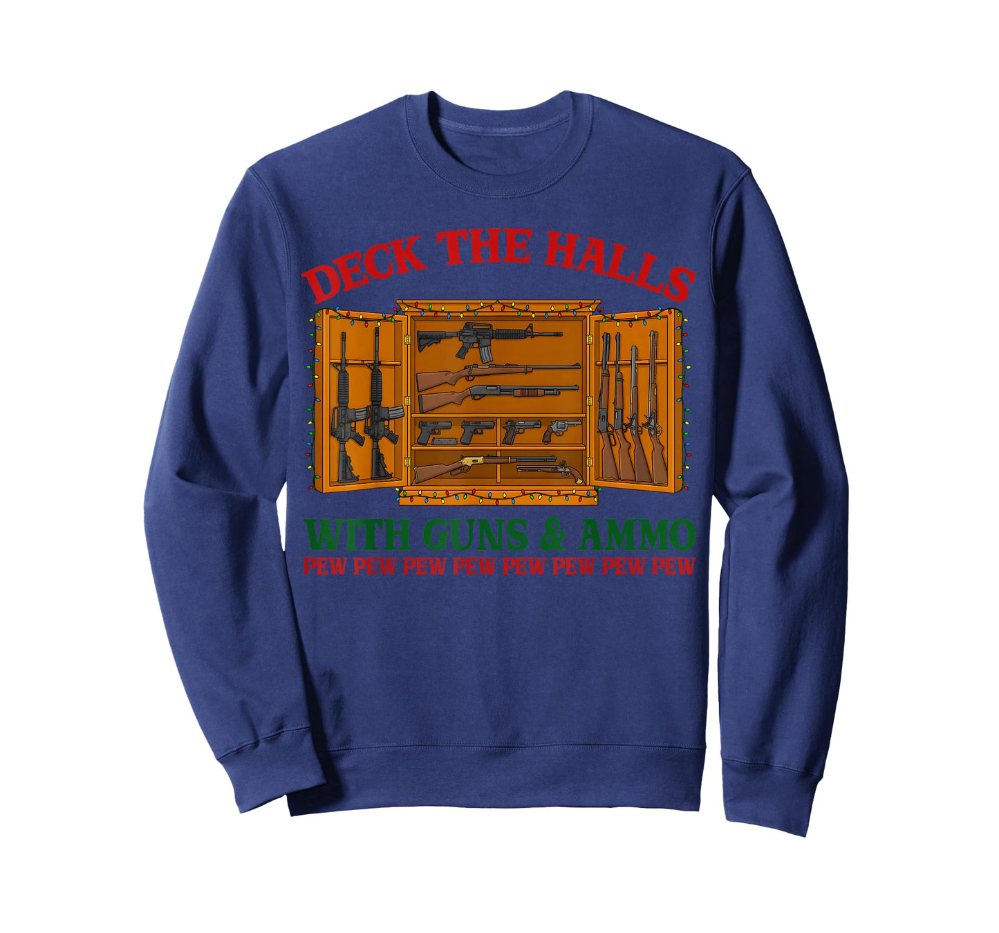 Deck The Halls with Guns & Ammo Funny Christmas Gun Lover T-Shirt