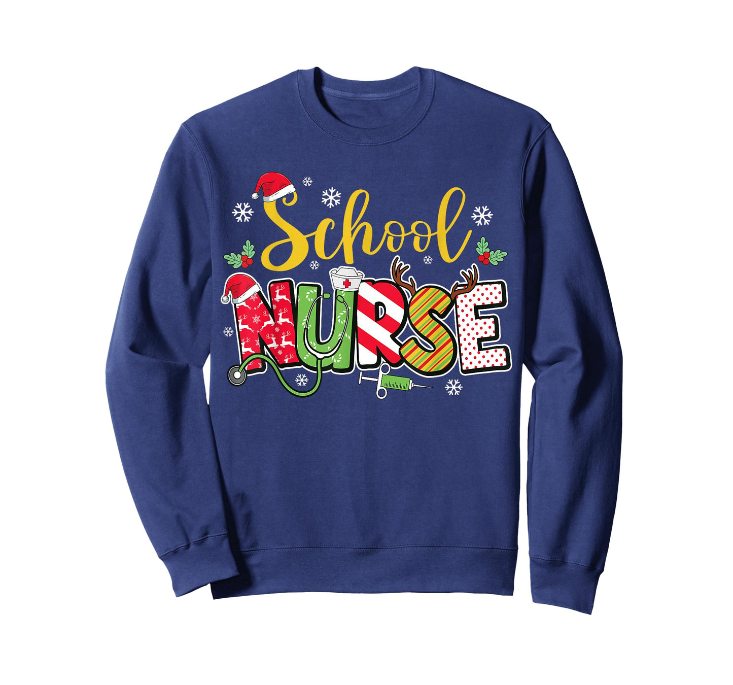 School Nurse Christmas Cute Xmas Nursing Holiday T-Shirt