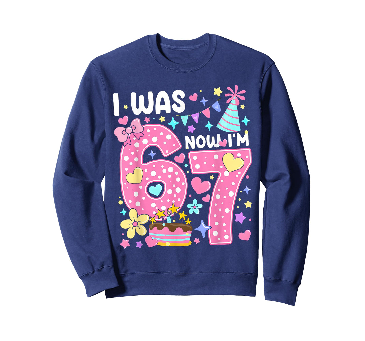 7 Year Old Birthday I was 6 Now I'm 7 67 Funny Kids Girls T-Shirt