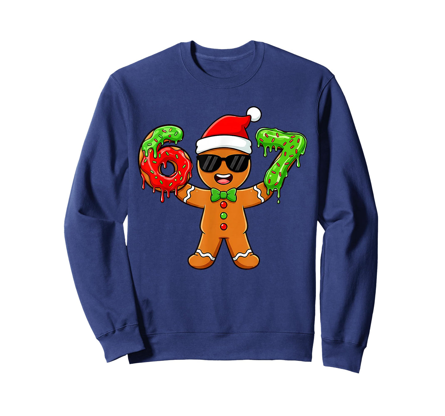 Gingerbread Six Seven 67 Meme 6 7 Funny Christmas Boys Kids T-Shirt