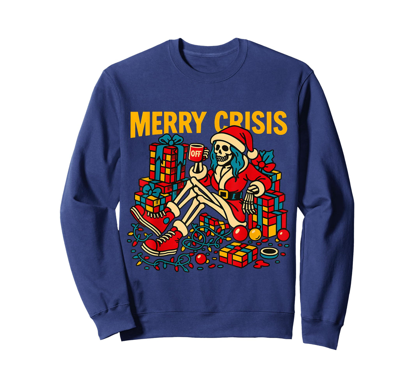 Merry Crisis Funny Skeleton Christmas T-Shirt