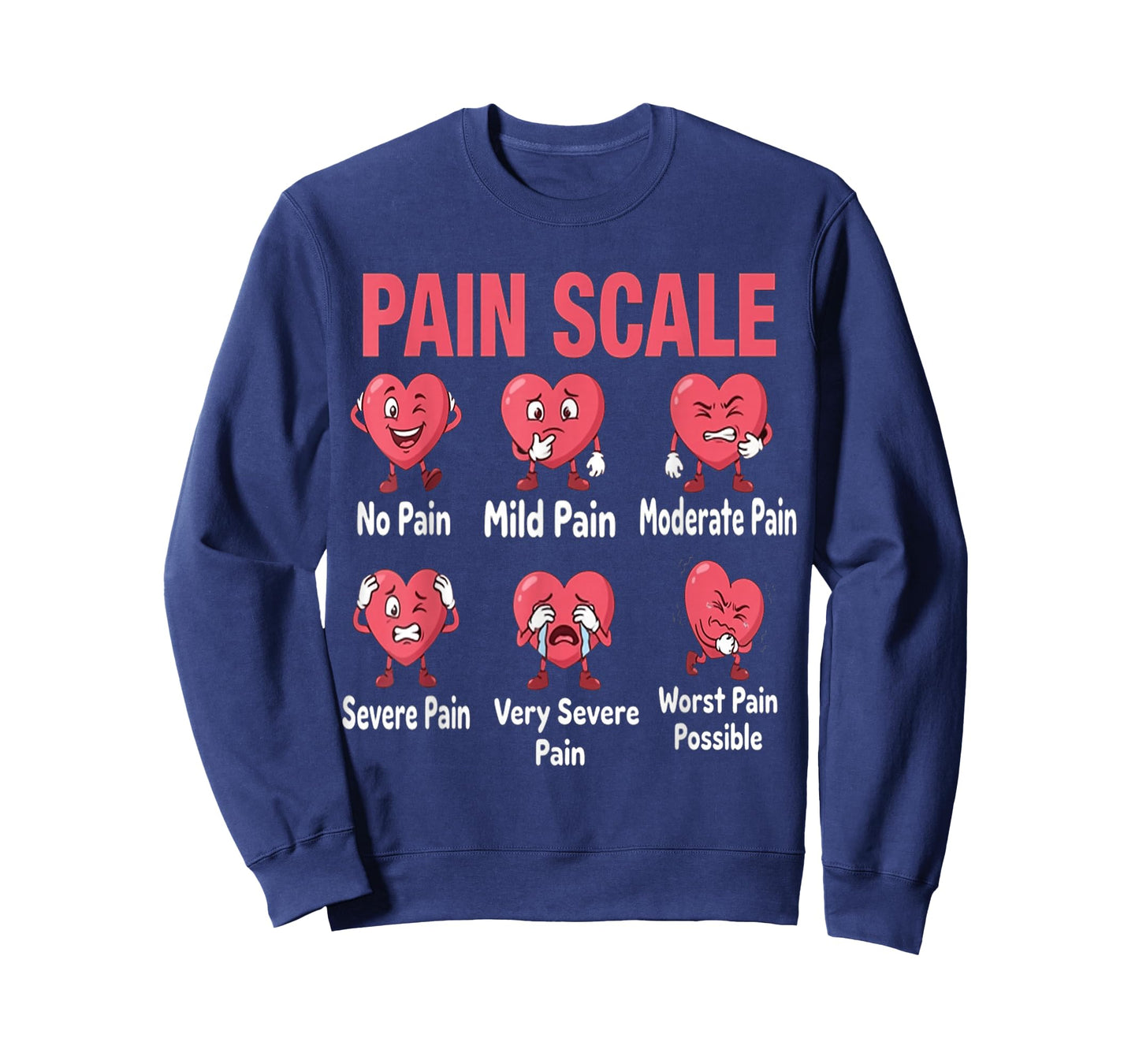 Funny Pain Scale Nurse Valentines Nurses Heart RN ER Nursing T-Shirt