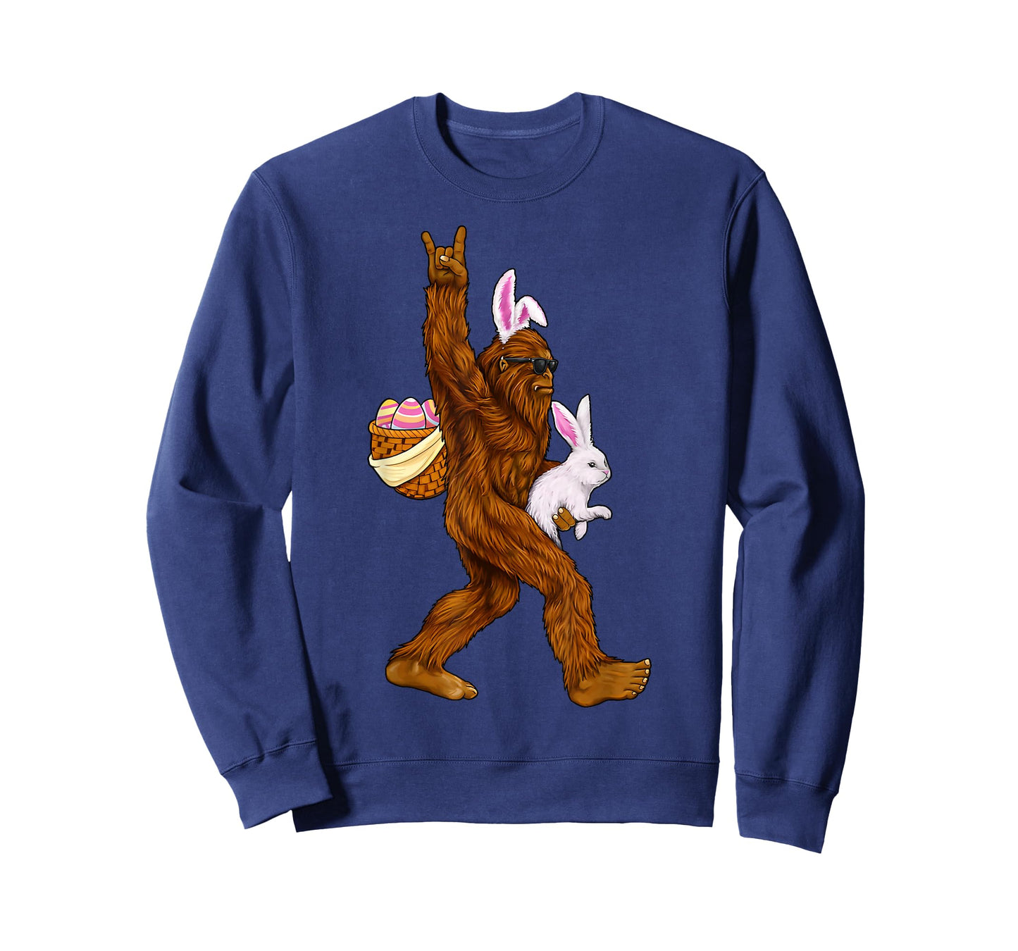 Funny Bigfoot Rock On Rabbit Easter Men Boy Kid T-Shirt