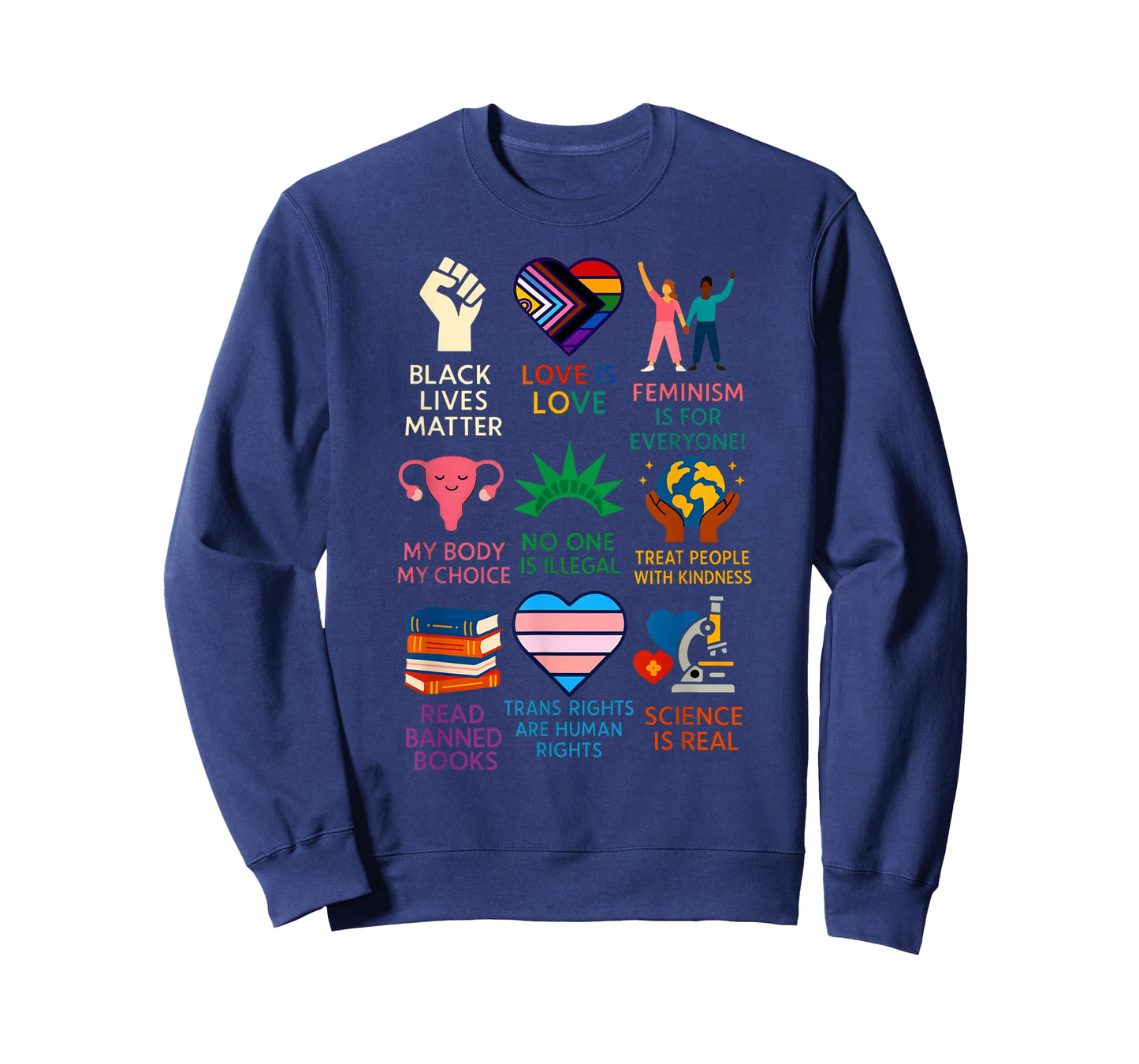BLM Human Rights Feminism Trans Science Books LGBTQ Kindness T-Shirt