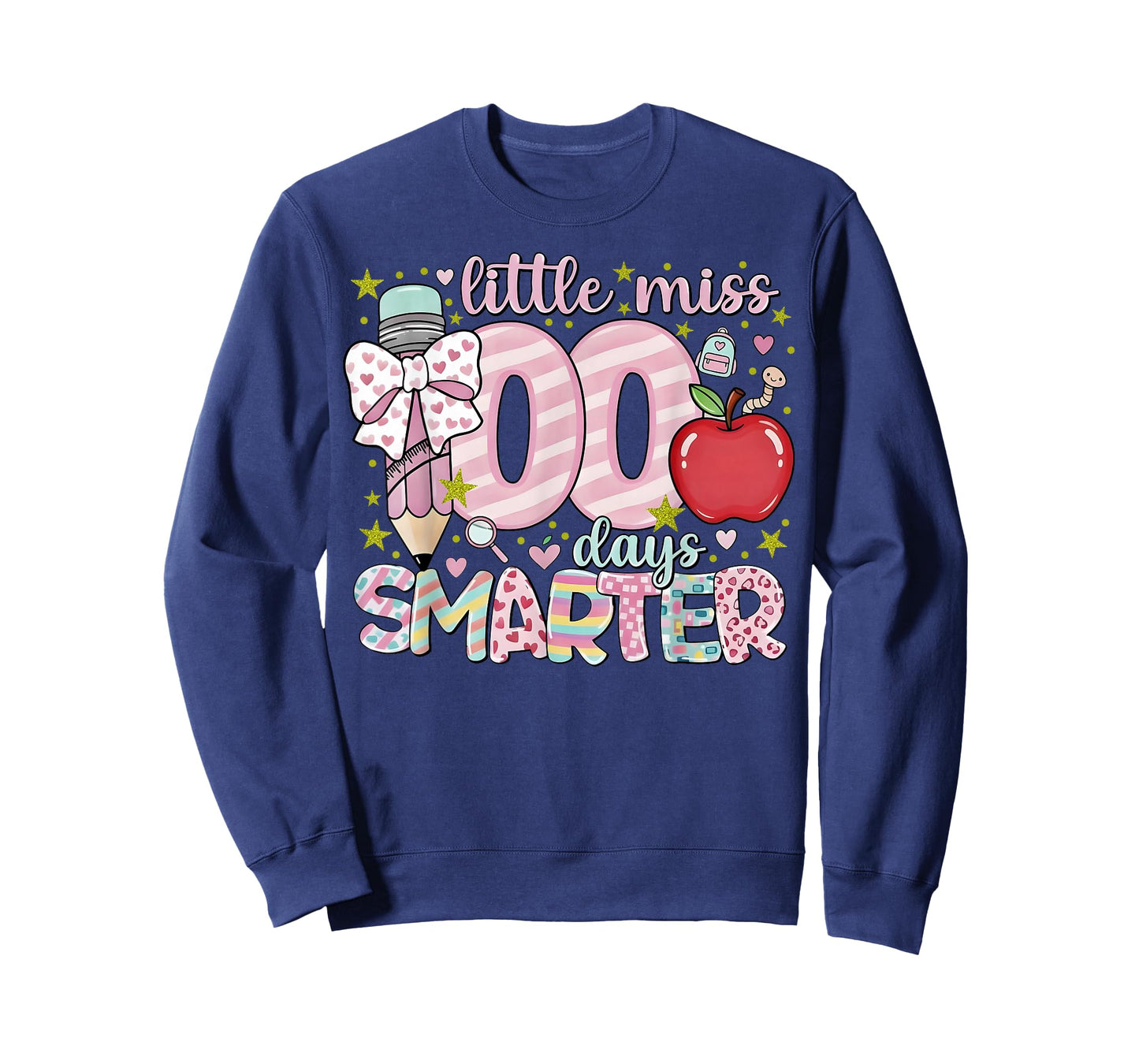 Little Miss 100 Days Smarter Kids Girls 100th Day of School T-Shirt