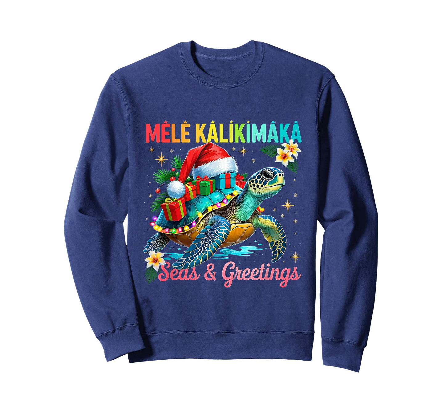 Cocktail Party Santa Turtle Beach Mele Kalikimaka Hawaiian T-Shirt