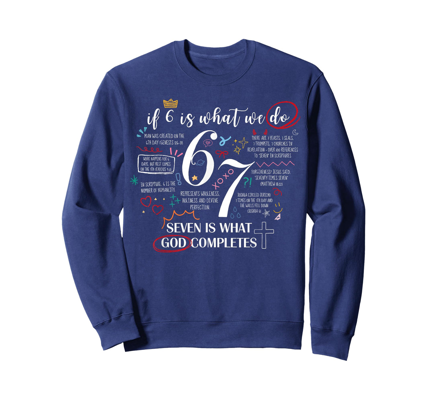 Funny What God Completes 6 7 Meme Jesus Christian Bible T-Shirt