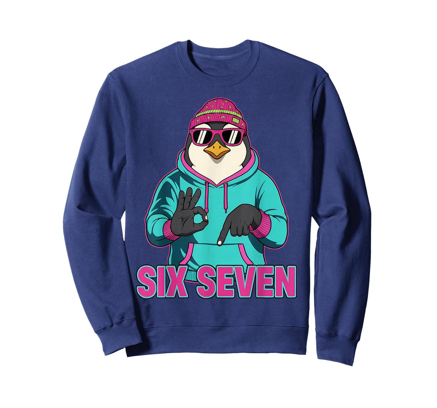 Six Seven Meme Cute Penguin 67 Funny Gen Z Apha Slang T-Shirt