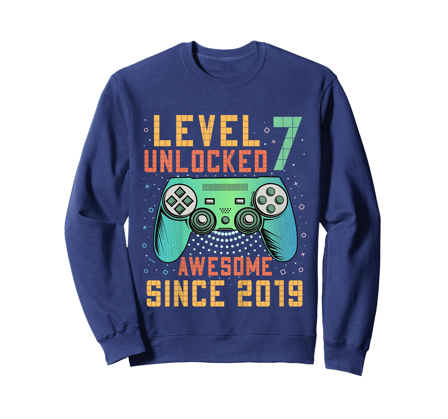 Kids Level 7 Unlocked Awesome Since 2019 7th Birthday Boy T-Shirt
