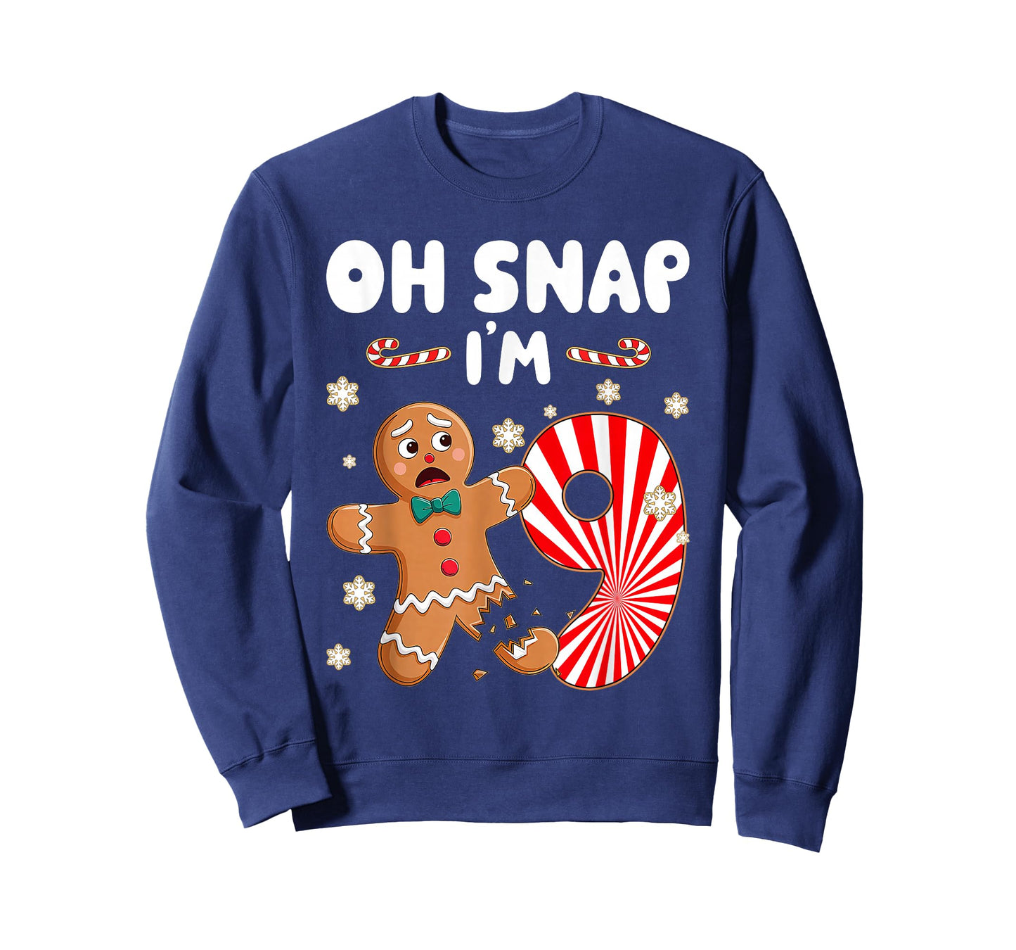 Christmas Oh Snap 9 Year Old Gingerbread Man 9th Birthday T-Shirt
