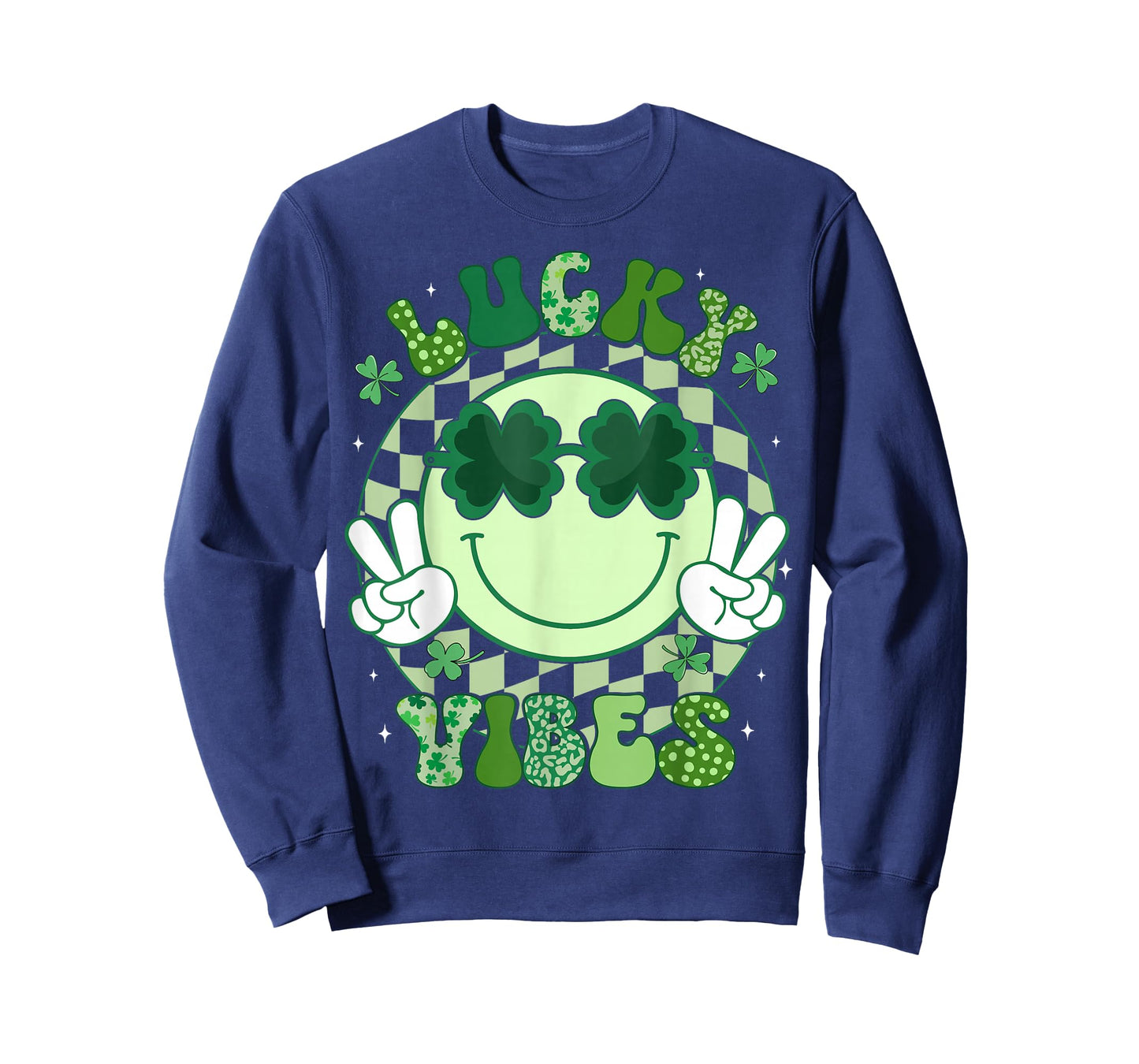 Groovy St Patricks Day Shirts for Women Men Kids Lucky Vibes T-Shirt