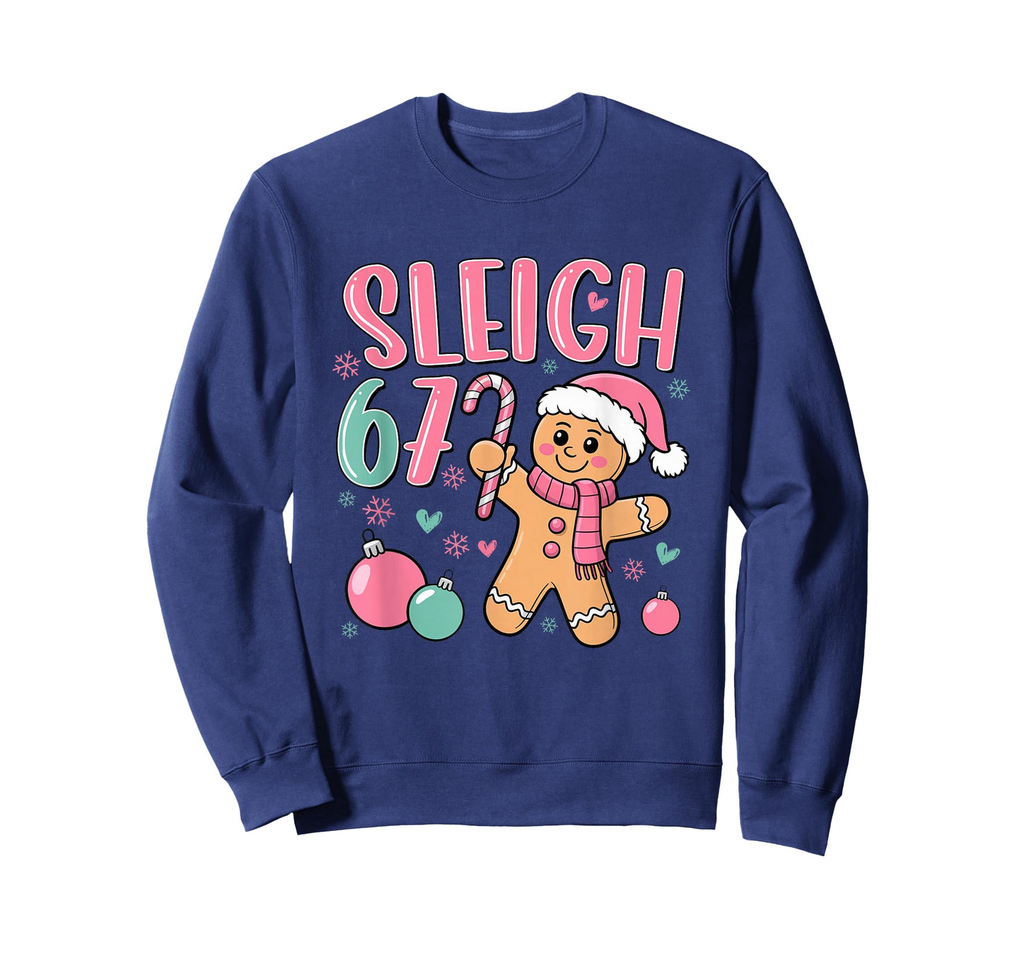 Sleigh 67 Gingerbread Christmas Six Seven Meme Viral Number T-Shirt