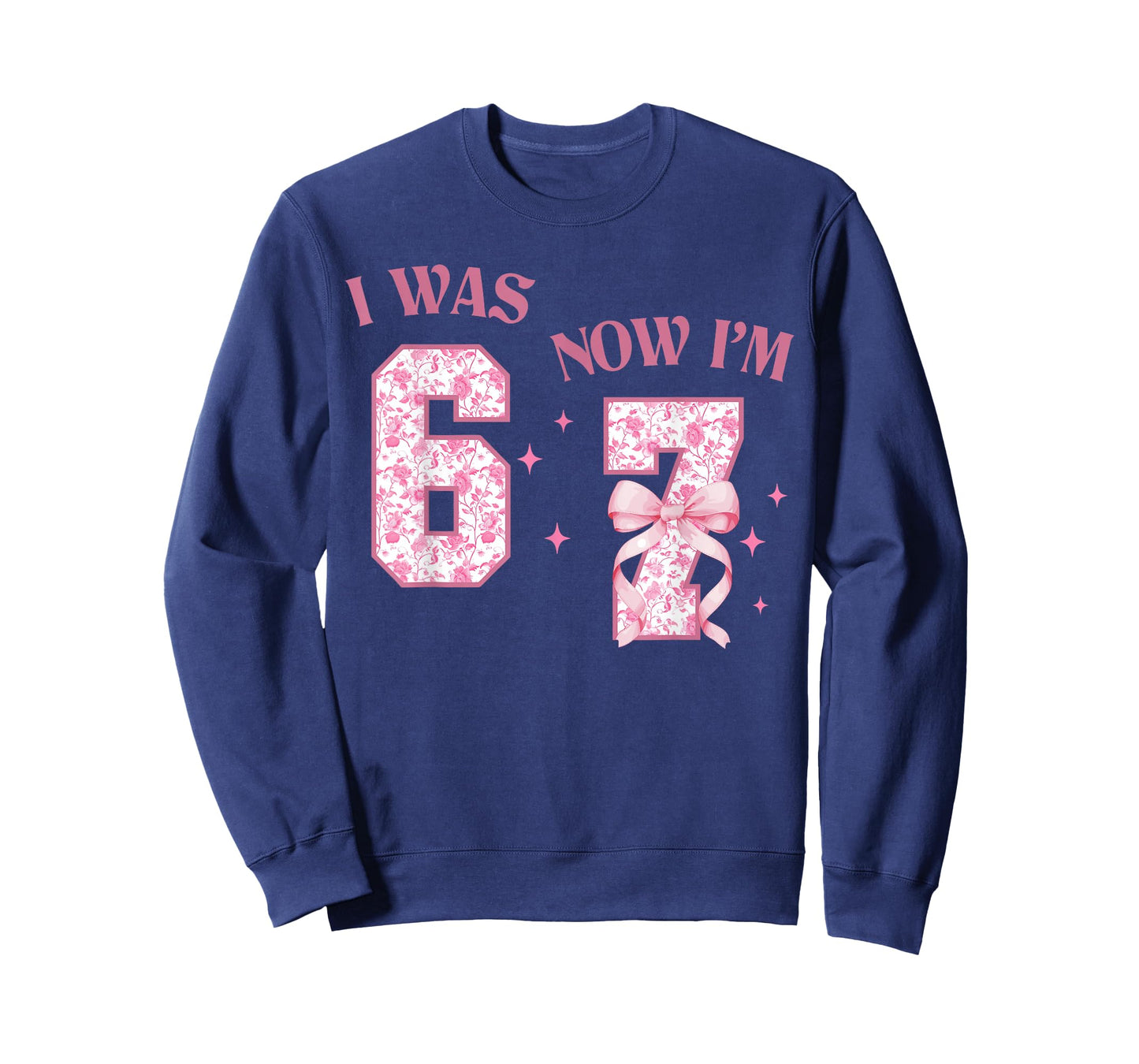 I was 6 Now I'm 7 Year Old Birthday Girls Coquette 67 Meme T-Shirt