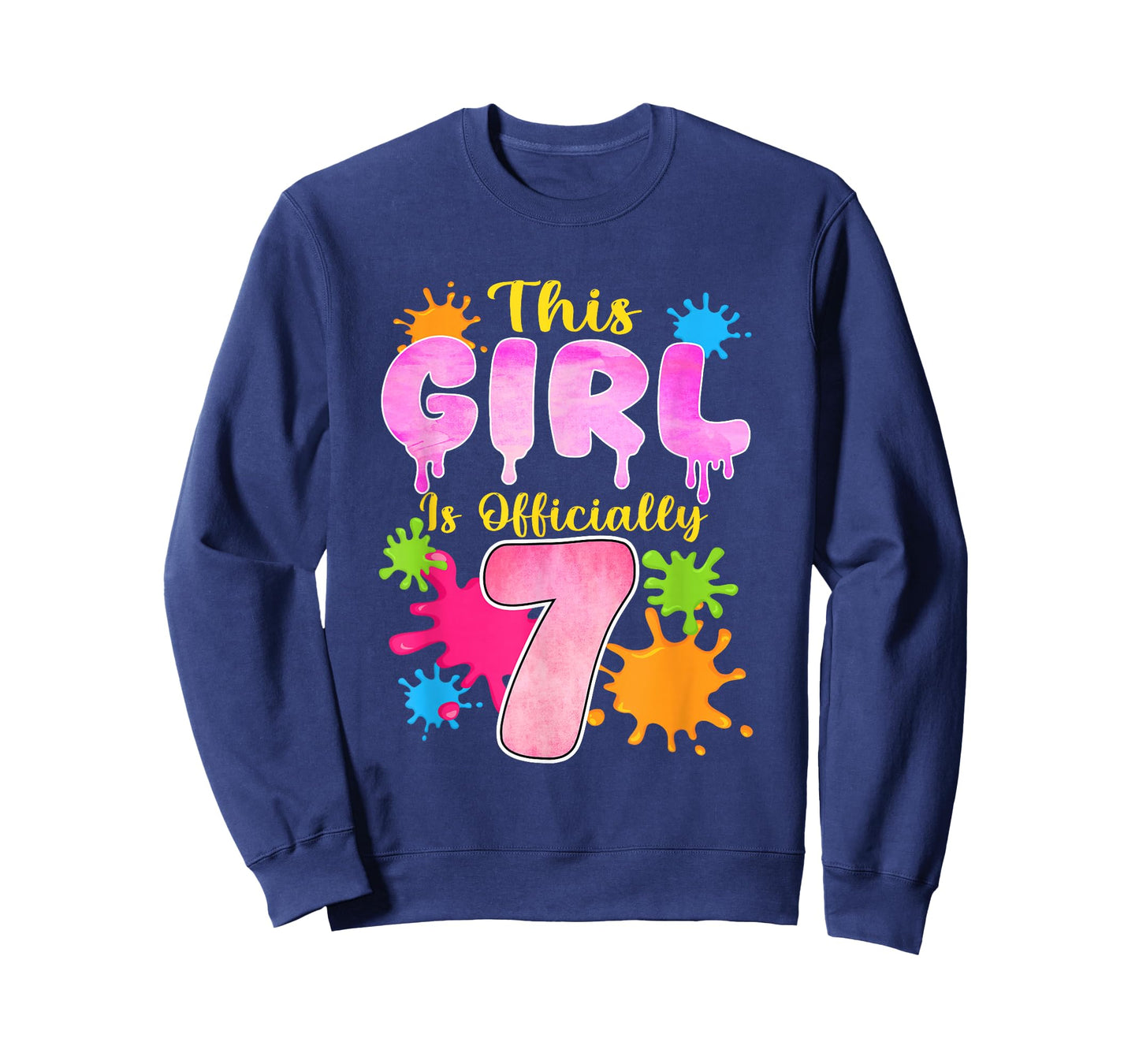 This Girl is Officially 7 Year Old Slime Themed 7th Birthday T-Shirt