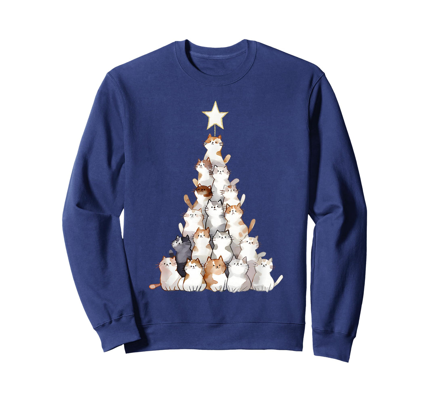 Funny Cat Tree Men Women Kids Cat Ugly Christmas T-Shirt