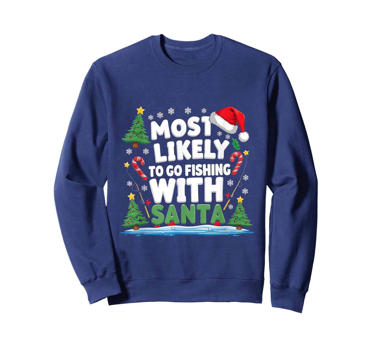 Merry Fishmas Funny Fish Santa Bigfoot Christmas Fishing T-Shirt