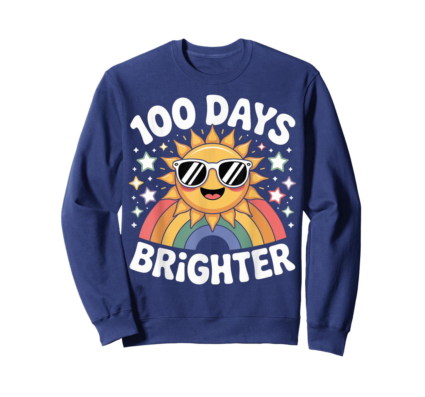 100 Days Brighter Cute Rainbow Sunshine School Design T-Shirt