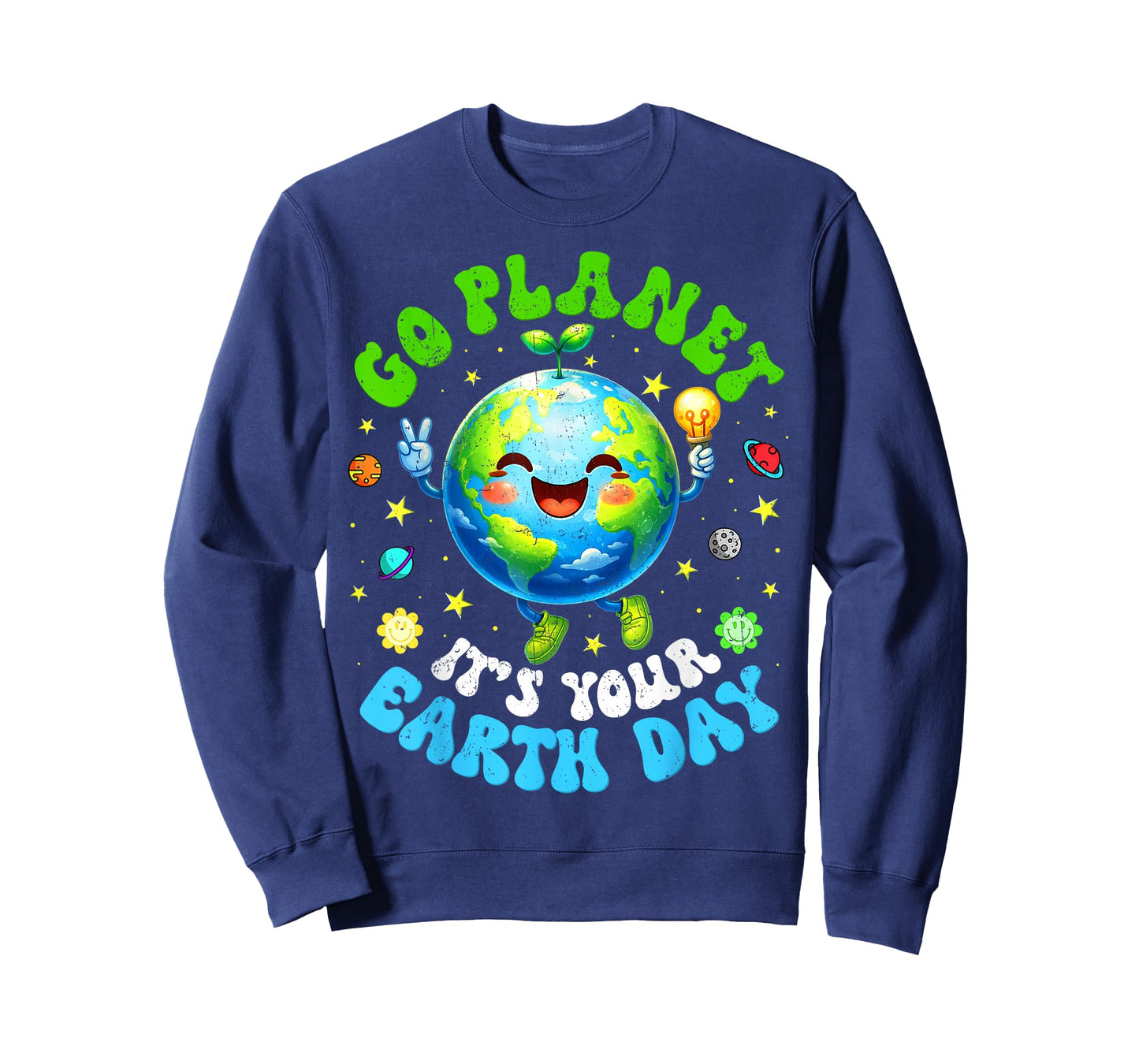 Go Planet Its Your Earth Day Environment Peace Sign Boy Girl T-Shirt