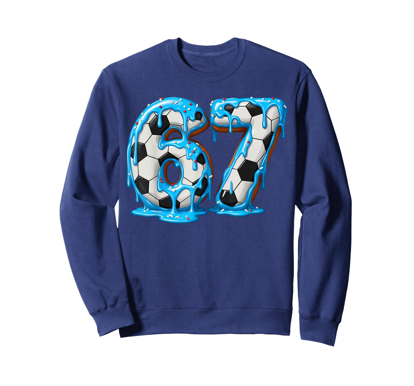 Soccer 67 Six Seven Meme Ice Cream Drip Funny Gen Alpha T-Shirt