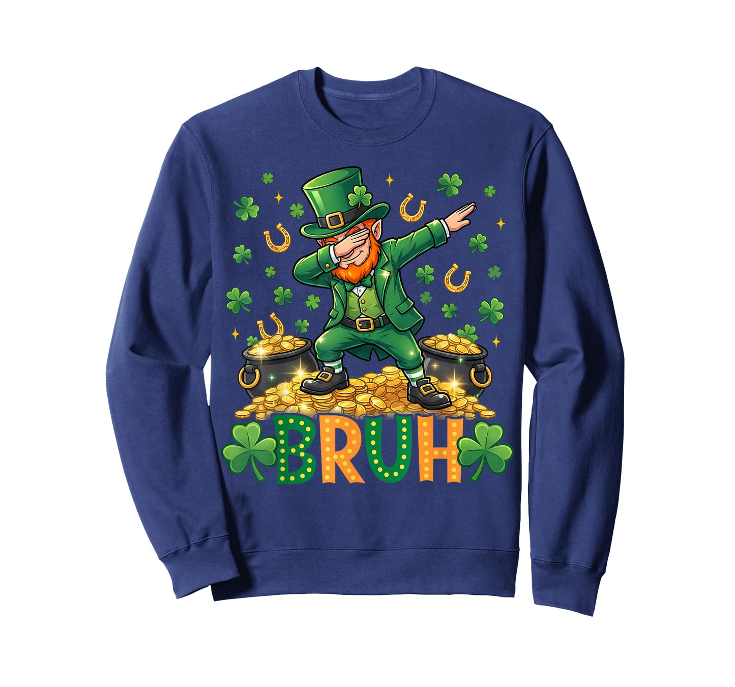 Bruh Dab Leprechaun Funny Kids Boys Mens St Patrick Day T-Shirt