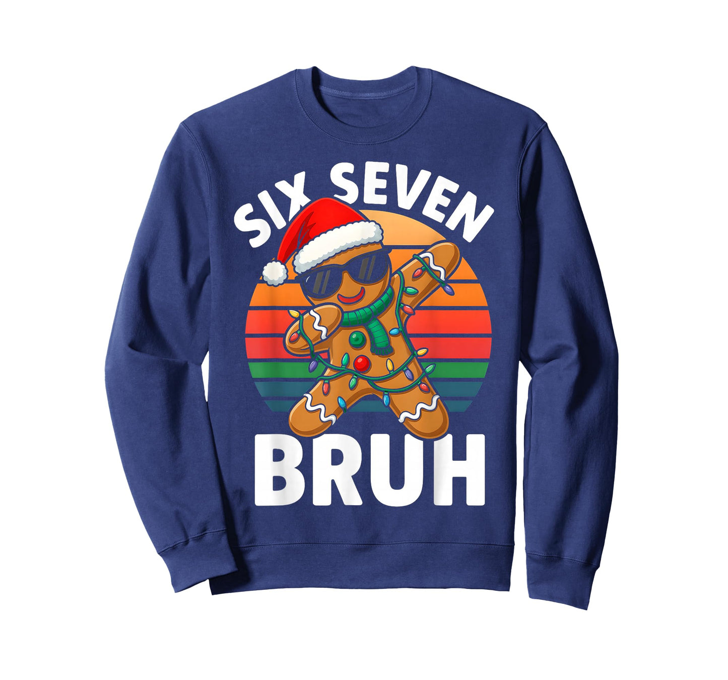 HUGvyn Six Seven 6 7 Meme Dabbing Gingerbread Christmas Bruh T-Shirt