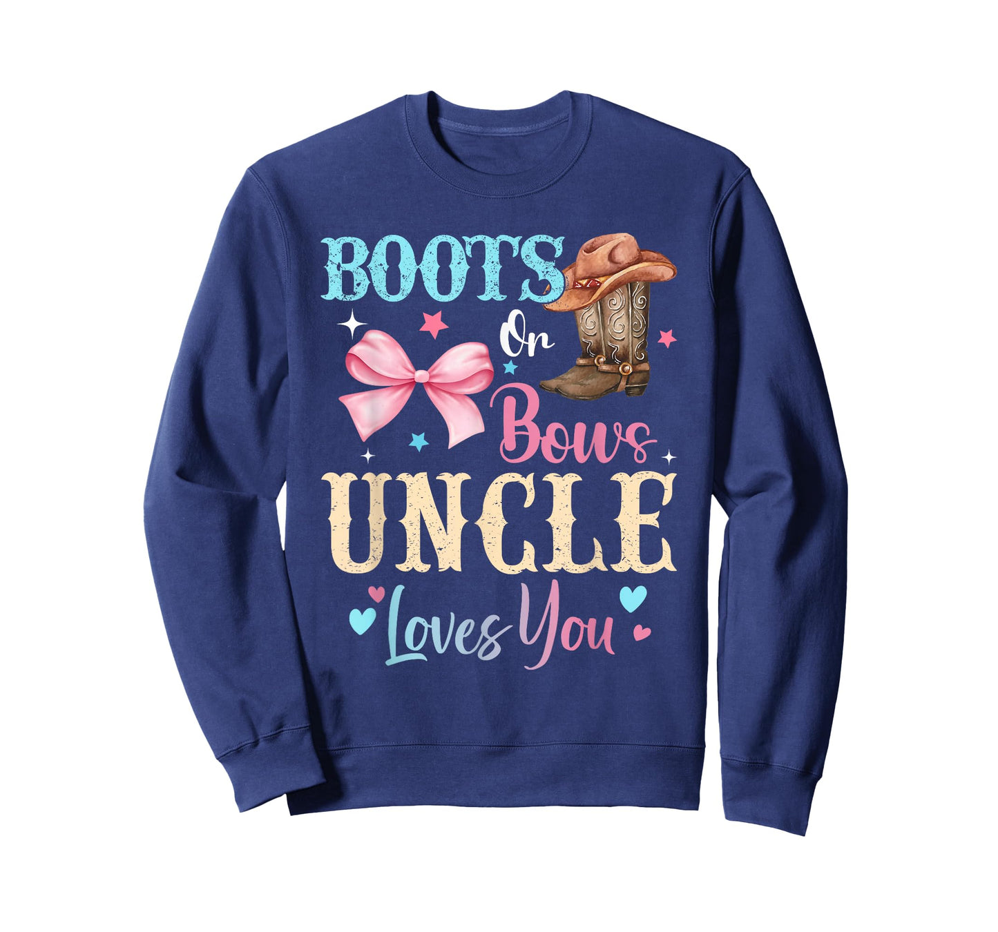 Boots or Bows Uncle Loves You Gender Reveal Family T-Shirt