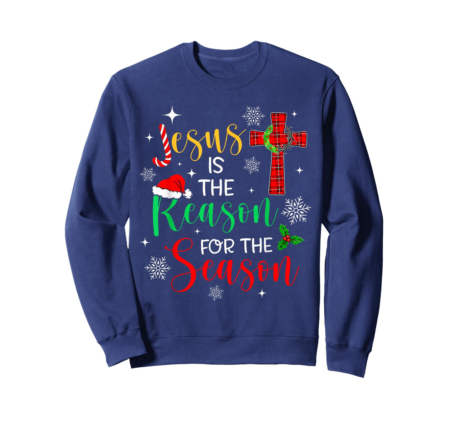 Jesus is The Reason for The Season Christmas Xmas Candy Cane T-Shirt