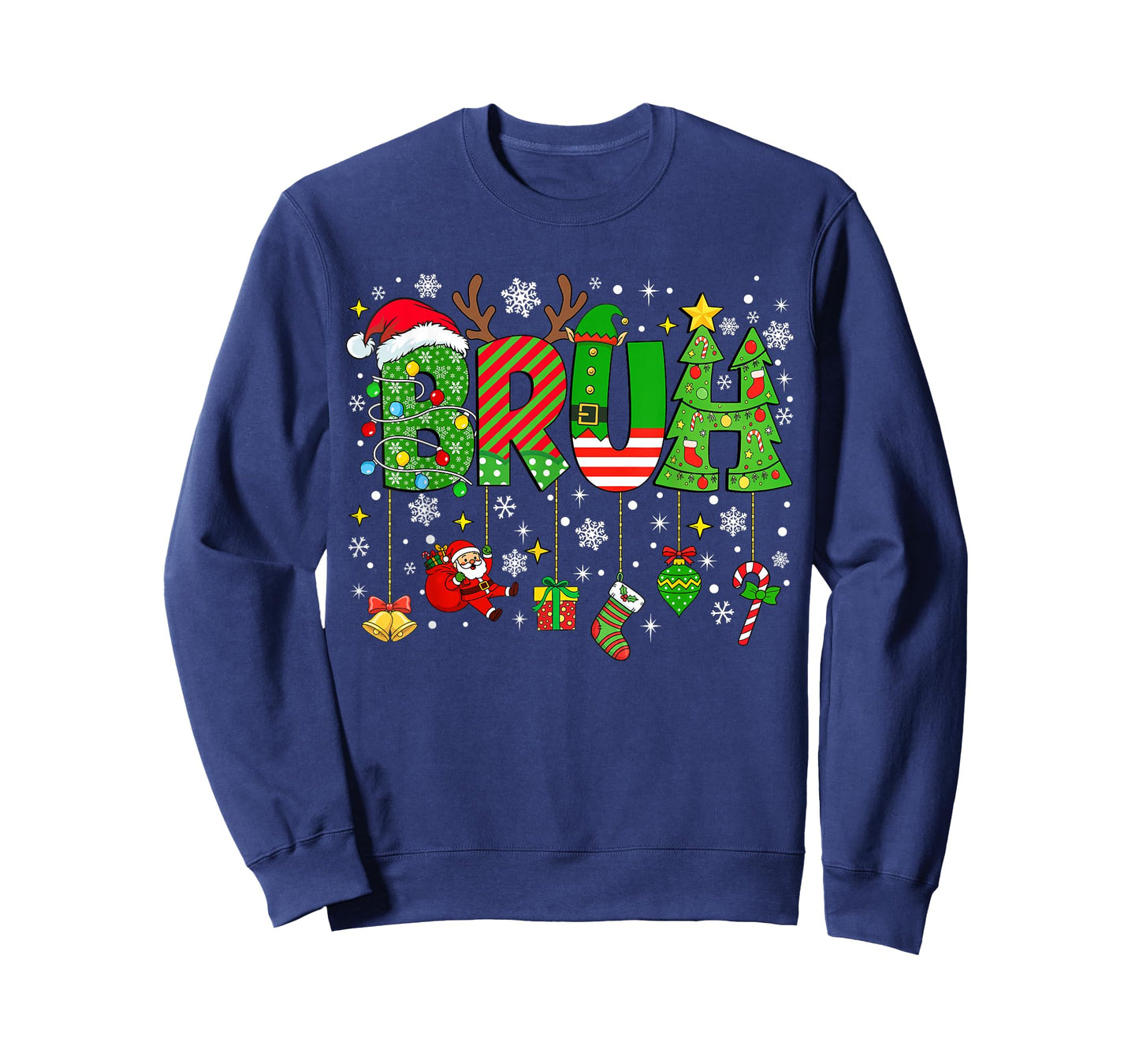 Bruh Meme Funny Christmas Saying Bro Greeting Teens Boys Men T-Shirt