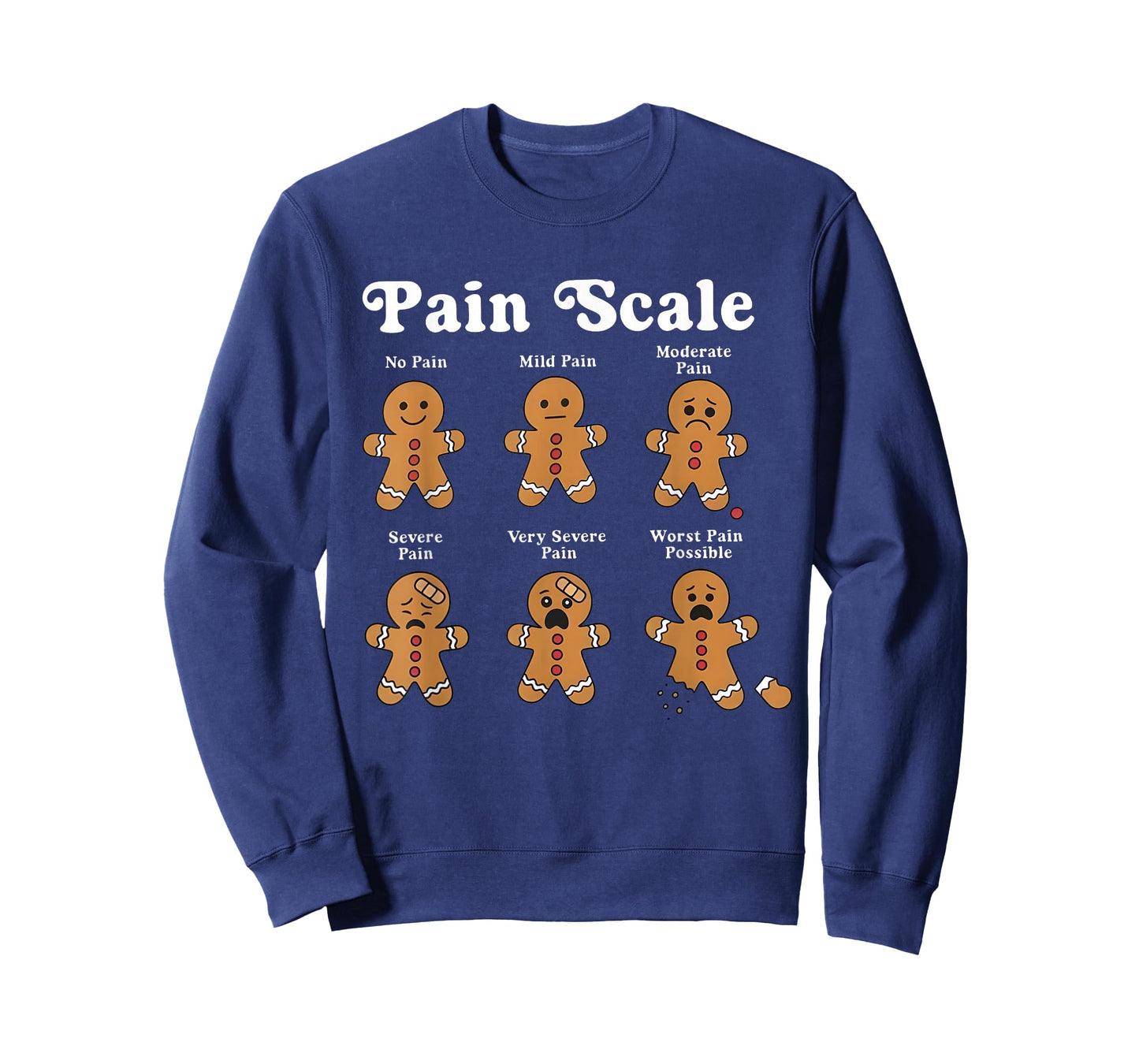Pain Scale no Pain mild Pain Christmas Nurse Gingerbread T-Shirt