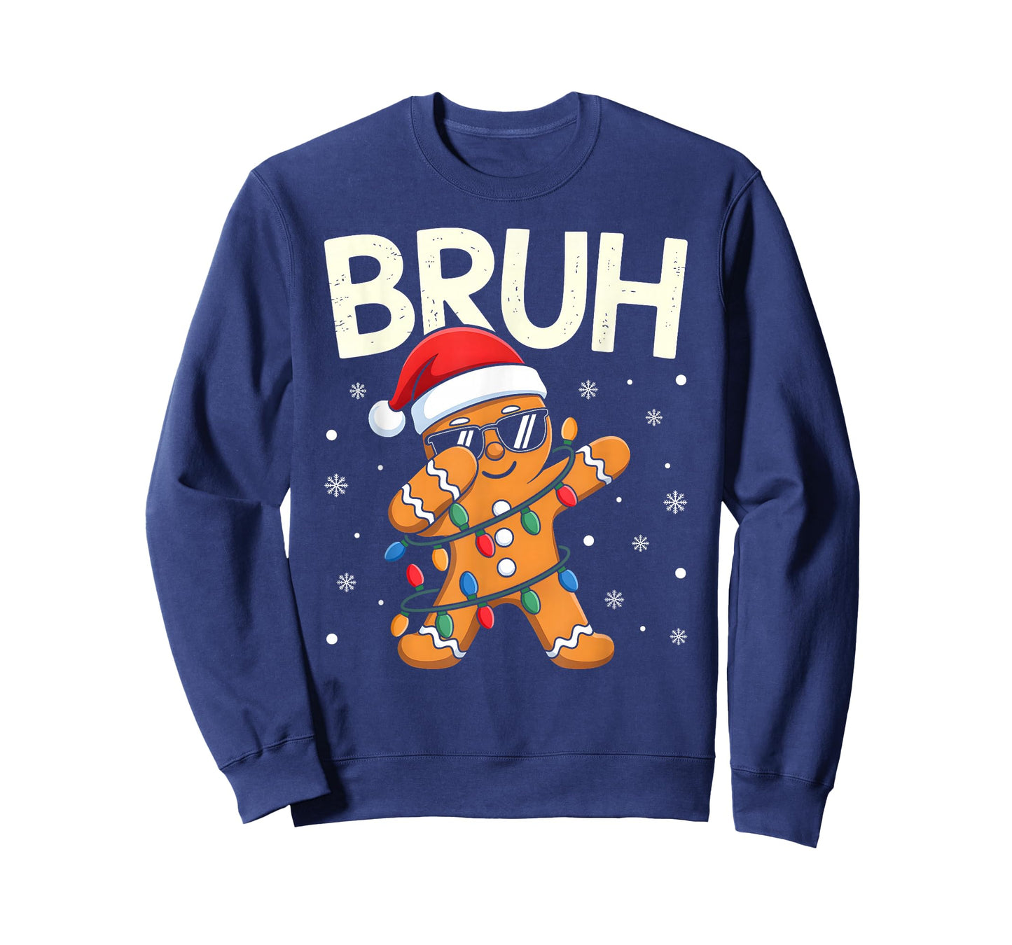 Bruh Christmas Gingerbread Boys Teens Kids Xmas Pajamas T-Shirt
