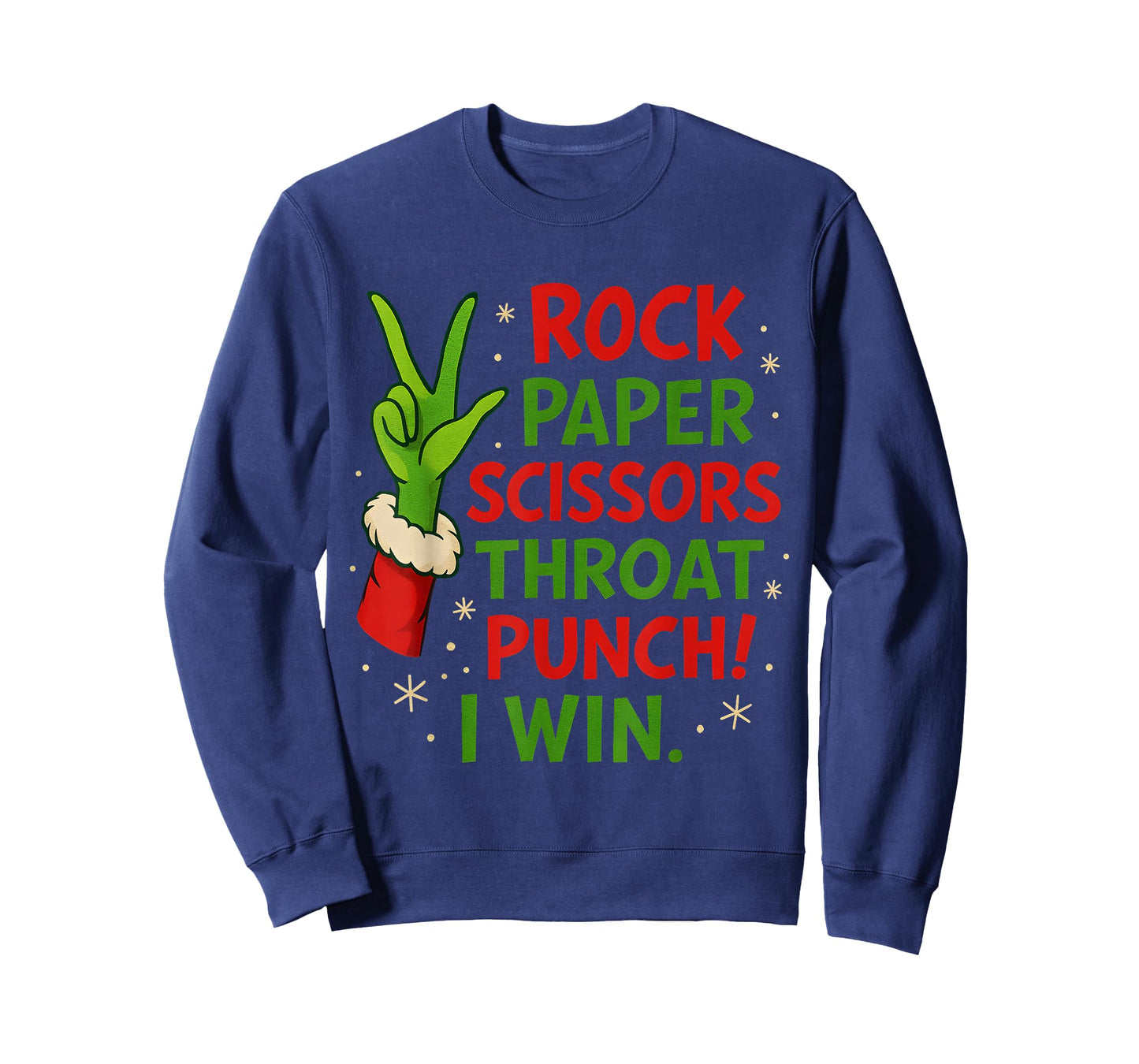Funny Christmas Rock Paper Scissors Throat Punch T-Shirt