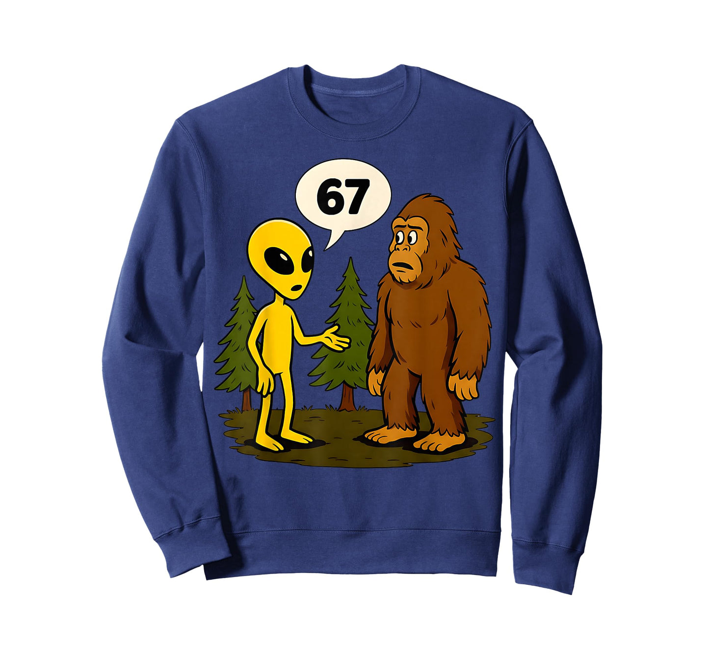67 Funny Six Seven Gen Alpha Slang Bigfoot T-Shirt