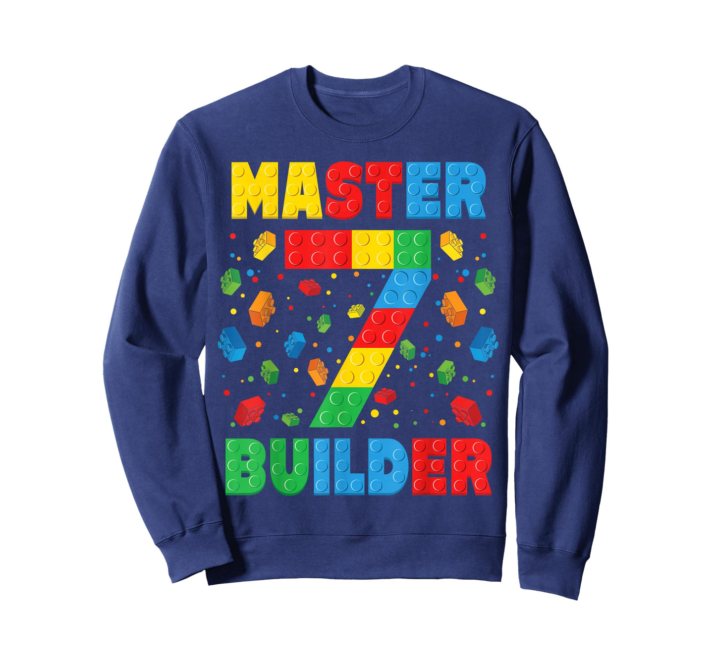 Master Builder Age 7th Birthday Squad Block Building T-Shirt