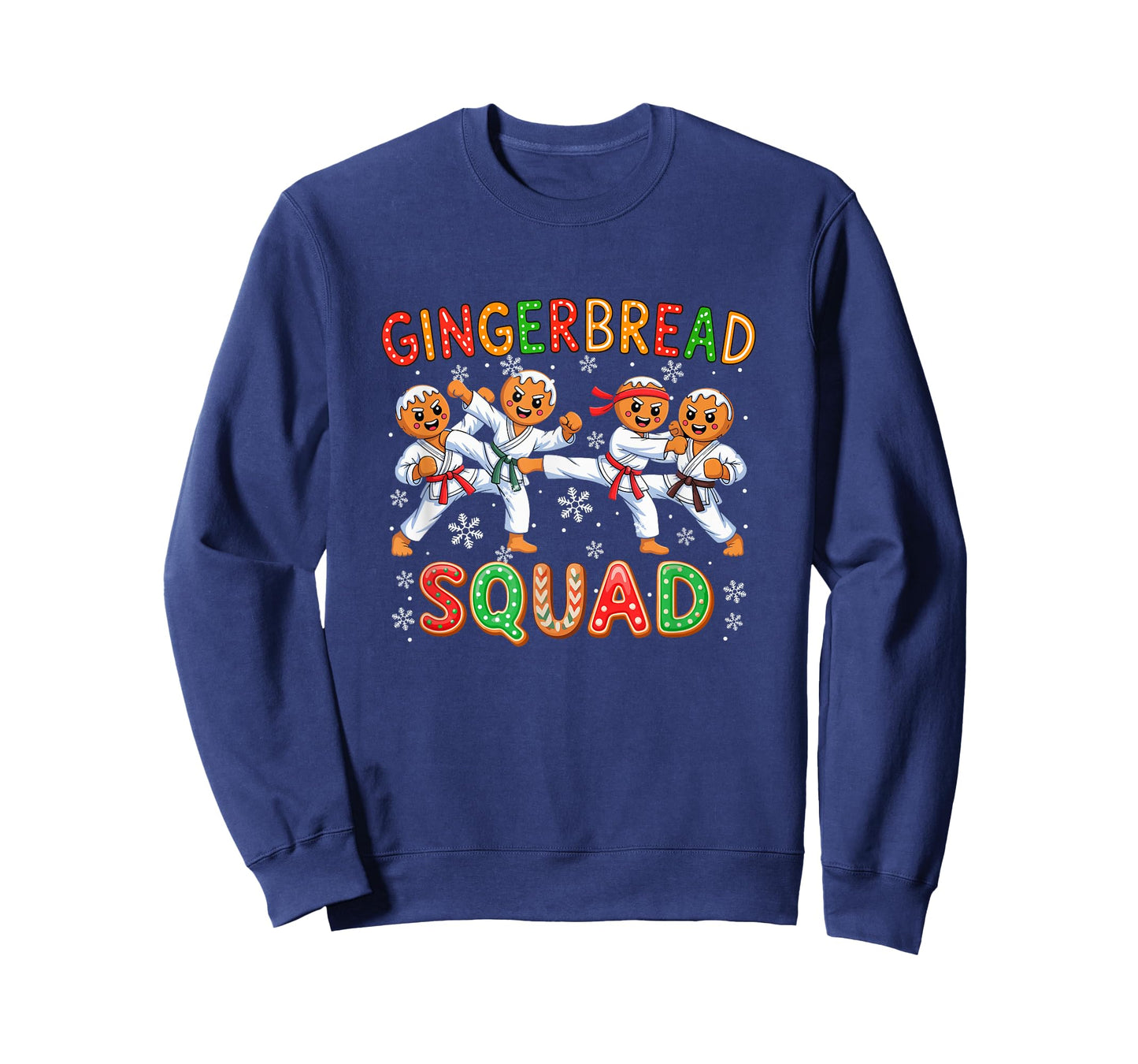 Gingerbread Squad Christmas Karate Lover Funny Baker T-Shirt