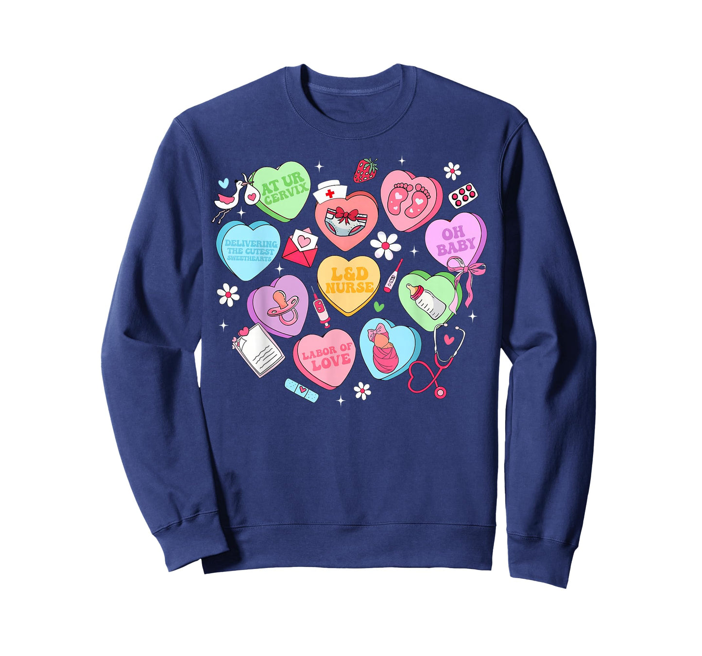 Valentine Labor and Delivery Nurse Heart Girl Women T-Shirt