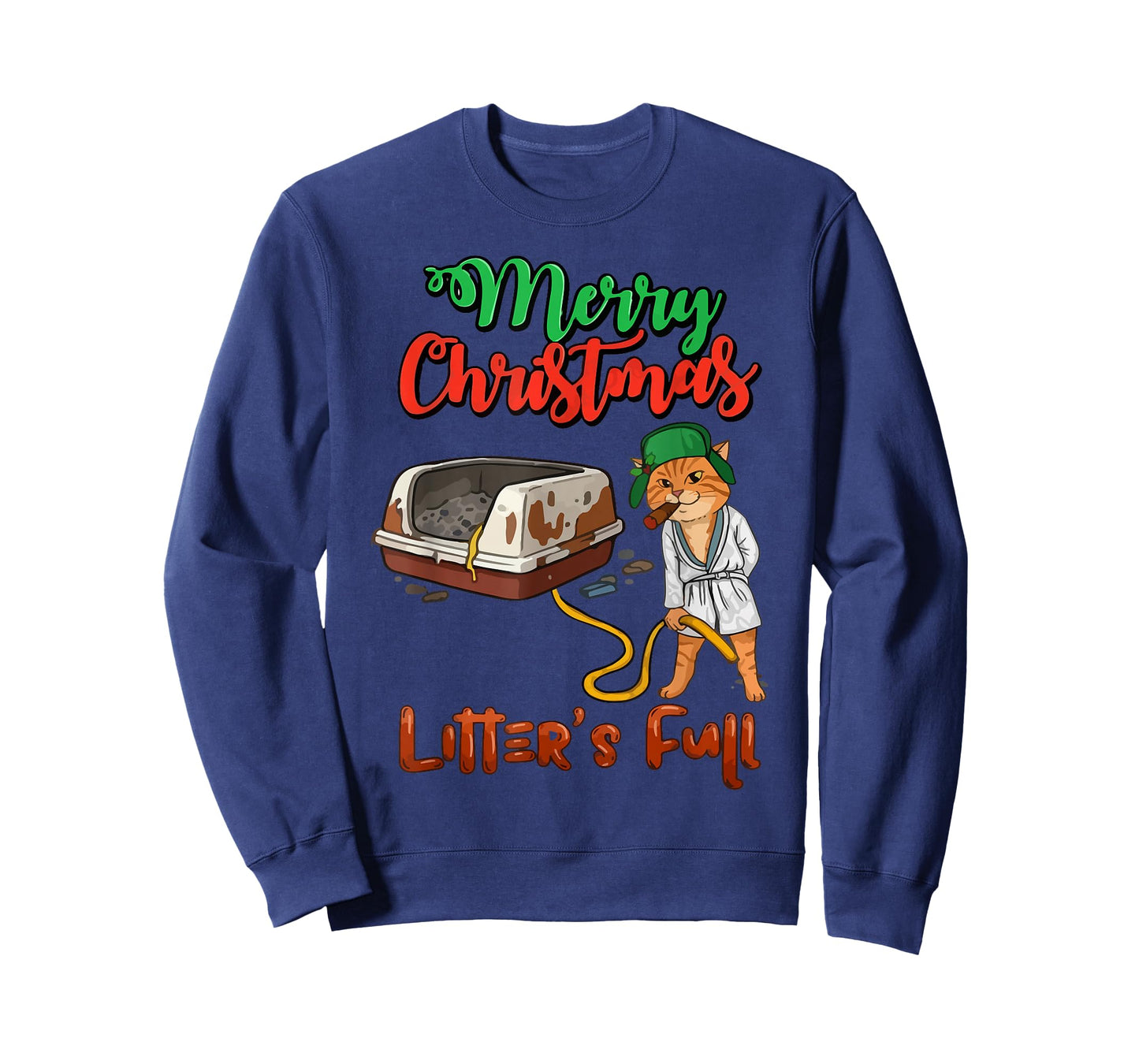 Litter's Full Merry Christmas Funny Cat Lovers Holidays Xmas T-Shirt