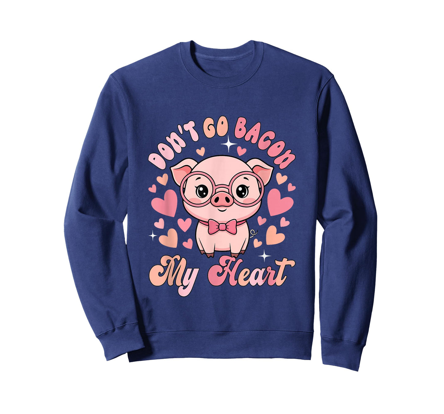 Don't Go Bacon My Heart Valentine Pig Funny Chef Lunch Lady T-Shirt