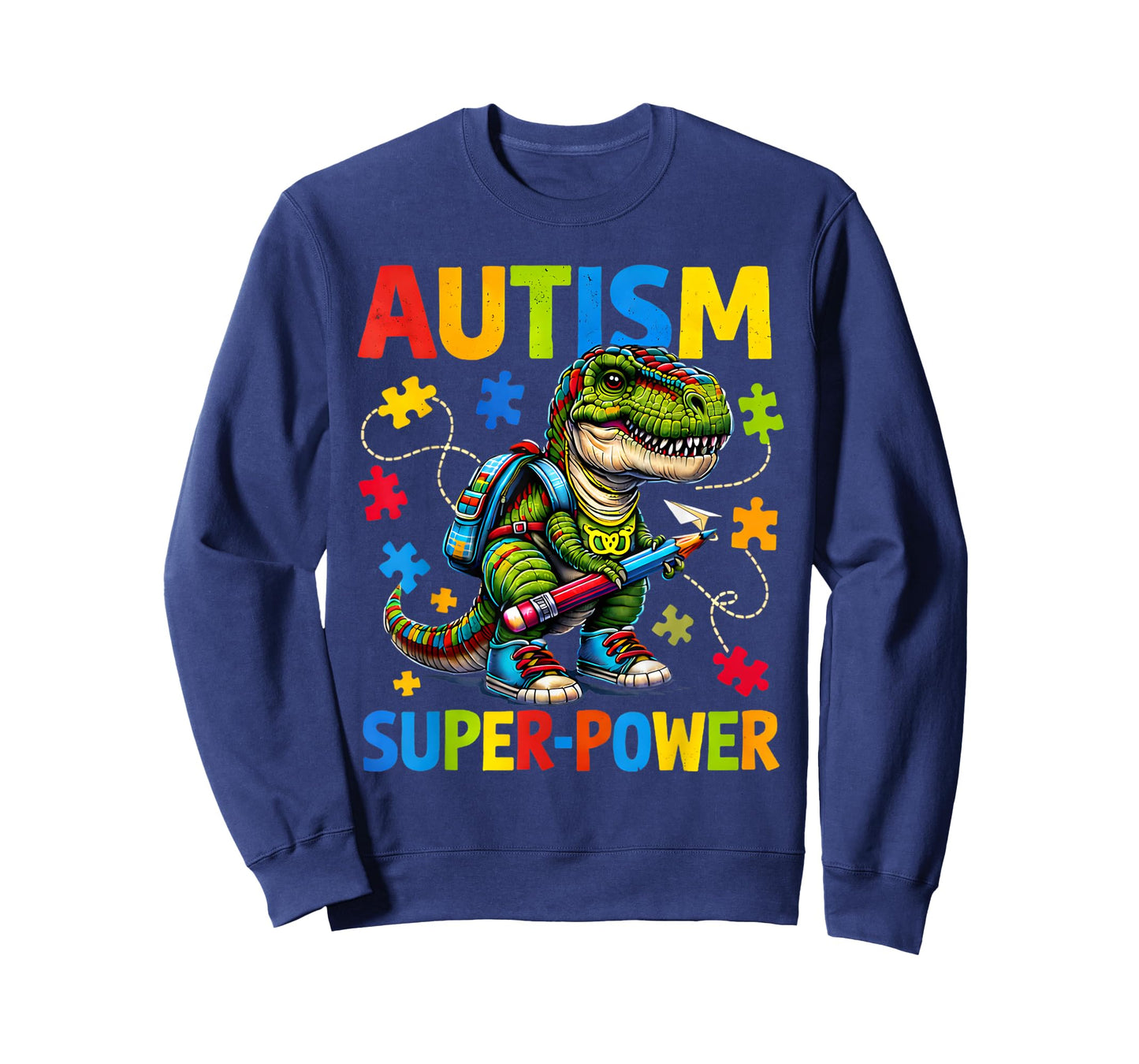 Autism is My Superpower Dino T Rex Puzzle T-Shirt