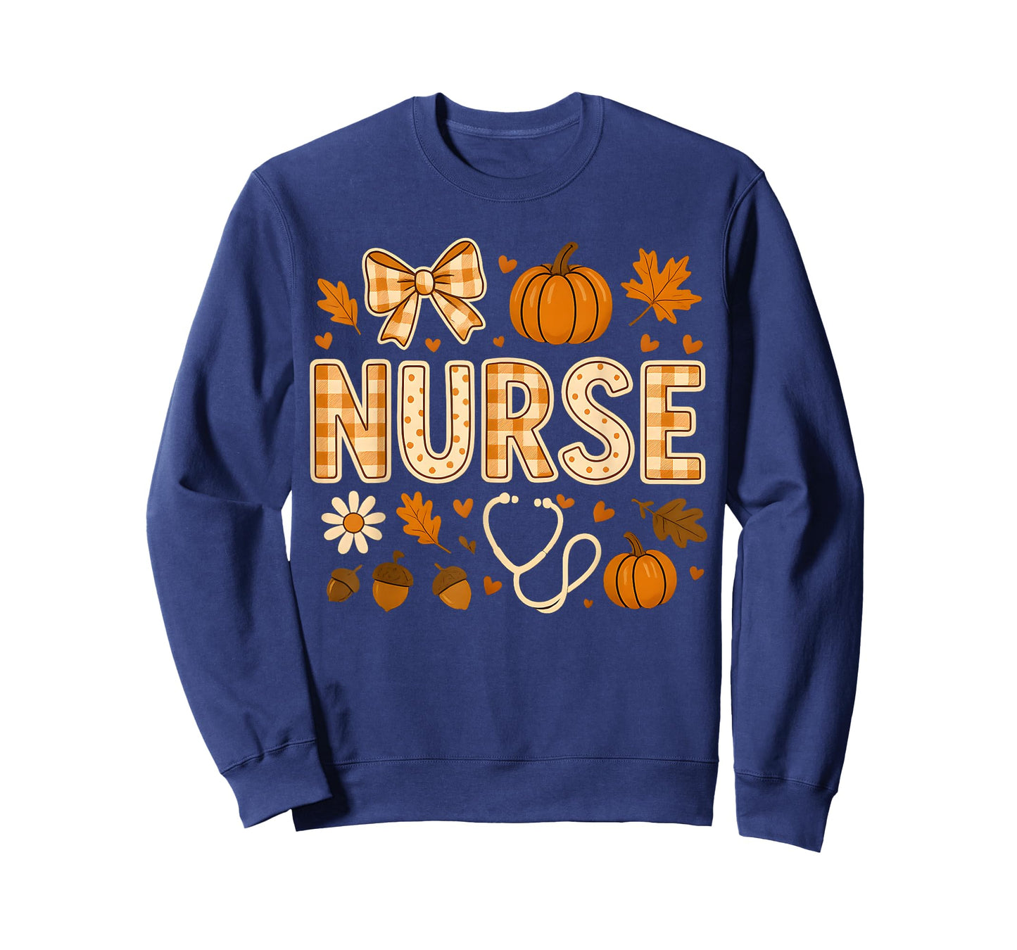 Retro Pumpkin Nurse Life Stethoscope Fall Autumn Funny Nurse T-Shirt
