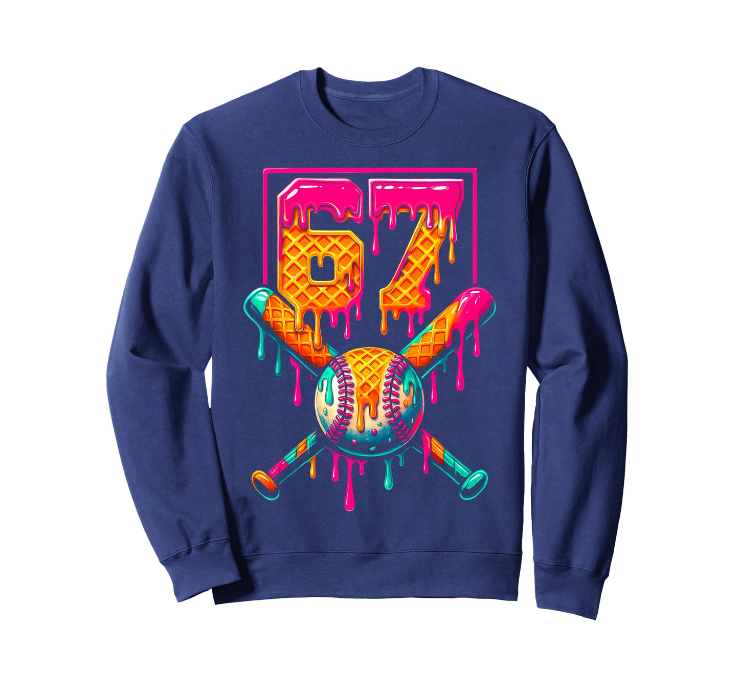 Funny Dripping 67 Birthday Baseball Drip Number 67 T-Shirt