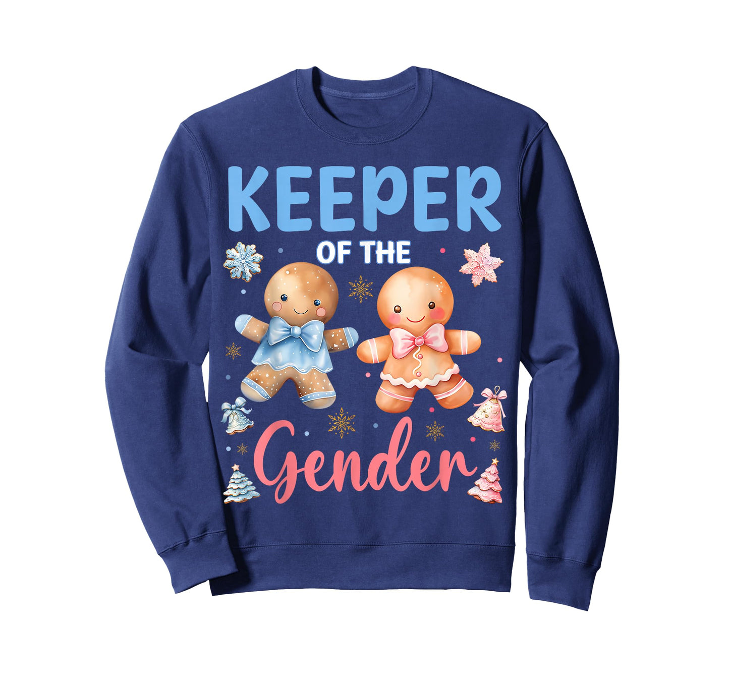 Keeper of The Gender Reveal Baby Gingerbread Pink Or Blue T-Shirt