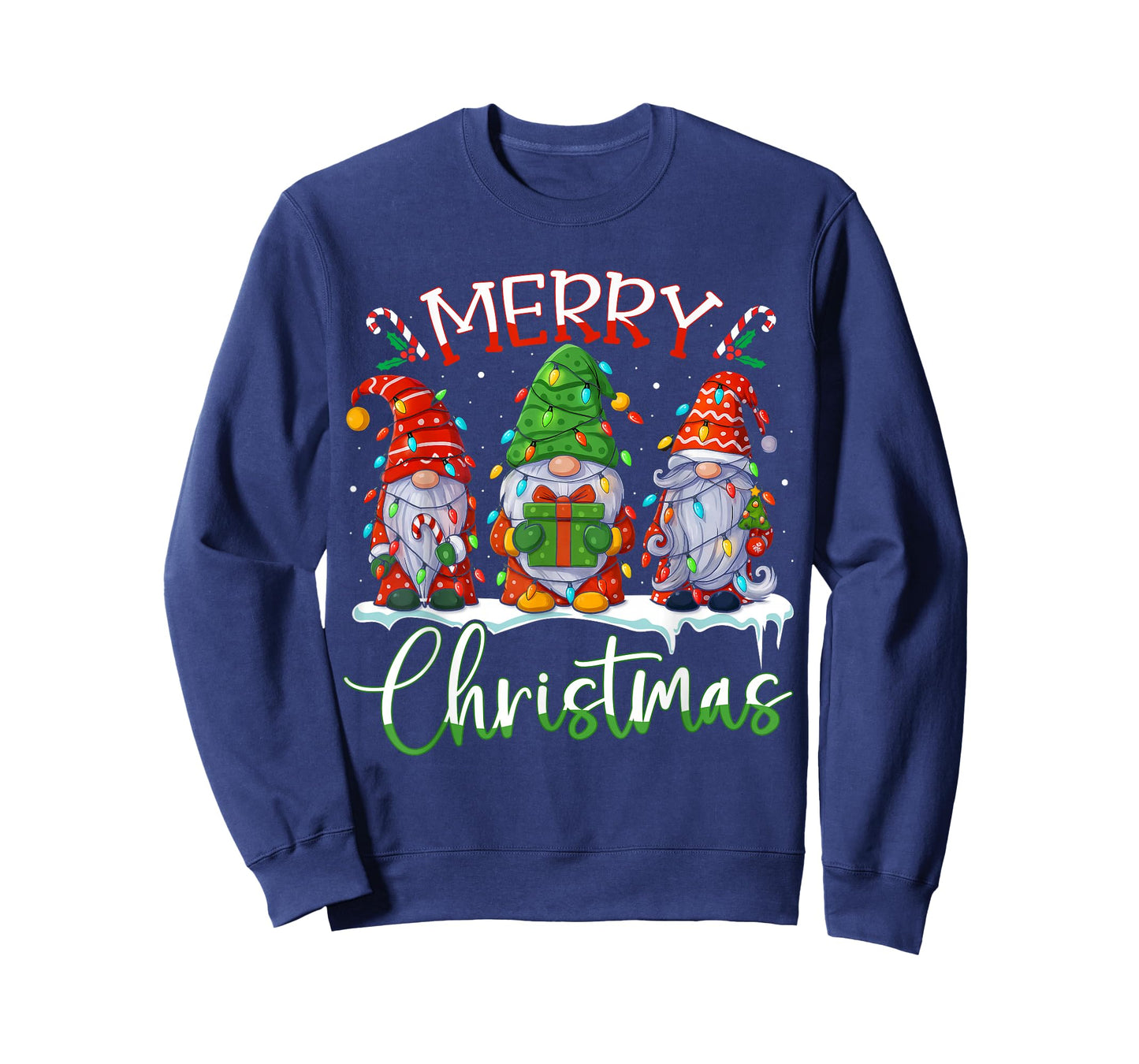 Cute Gnomes Merry Christmas Light Family Gnome Xmas Matching T-Shirt