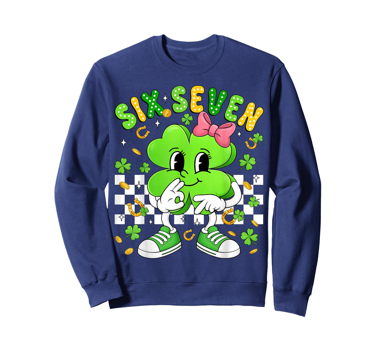 Funny 6 7 Meme 67 Six Seven Bruh St Patricks Day Girls Kids T-Shirt
