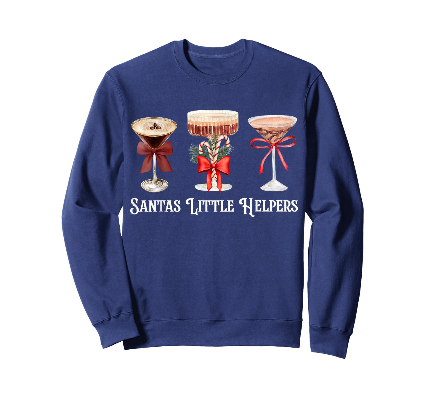 Funny Santa's Little Helper Martini Cocktail Merry Christmas T-Shirt