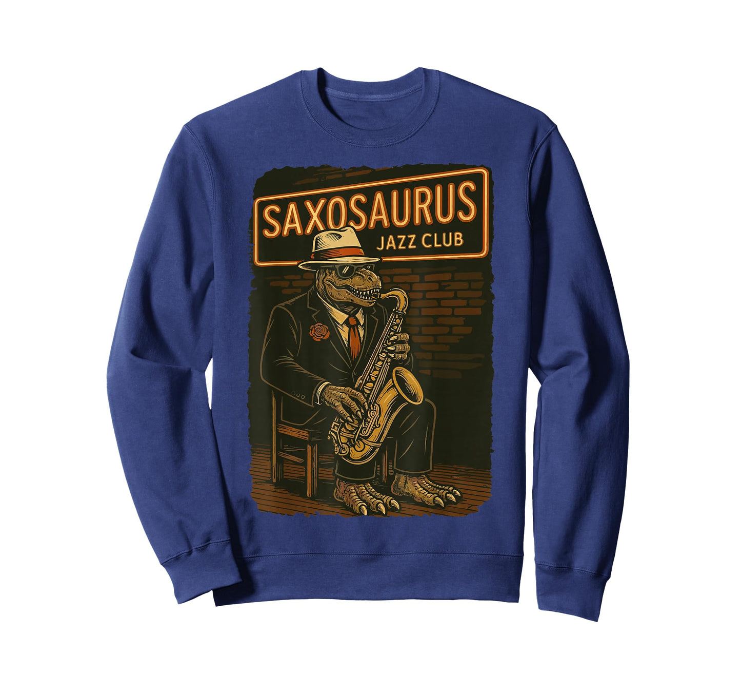 Saxosaurus Jazz Club Funny Dinosaur Saxophone Jazz Lover T-Shirt